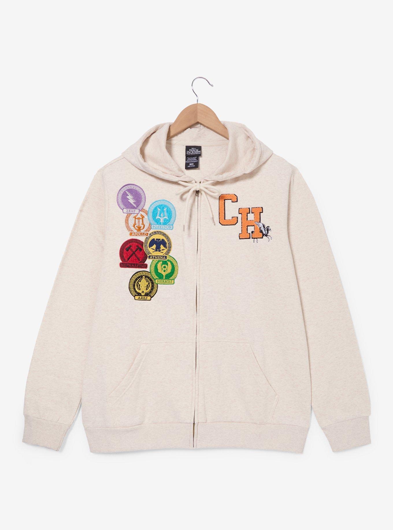 Percy Jackson Camp Half-Blood Patches Zip Hoodie &mdash; BoxLunch Exclusive, , hi-res