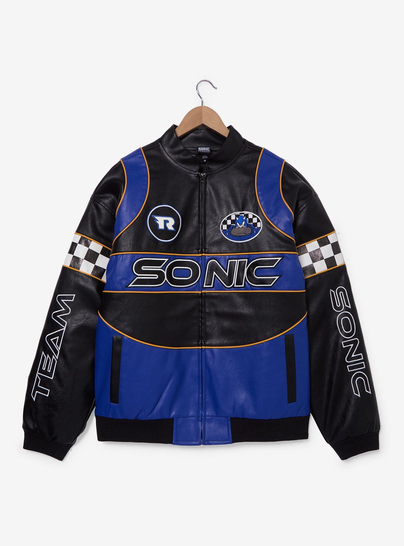 Sonic the Hedgehog Faux Leather Moto Racing Jacket - BoxLunch Exclusive, , hi-res