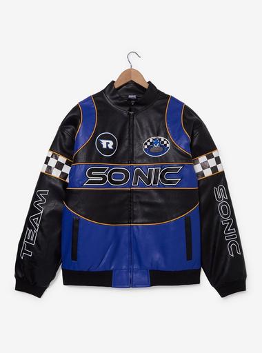 sonic the hedgehog　leather jacket Sonic the Hedgehog Faux Leather Moto Racing Jacket - BoxLunch