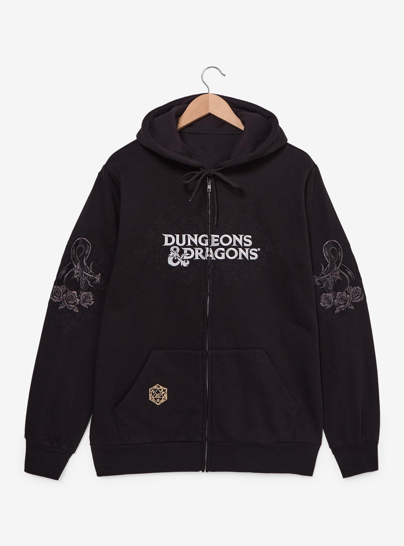 Dungeons & Dragons Embroidered Logo Zippered Hoodie - BoxLunch Exclusive, , hi-res