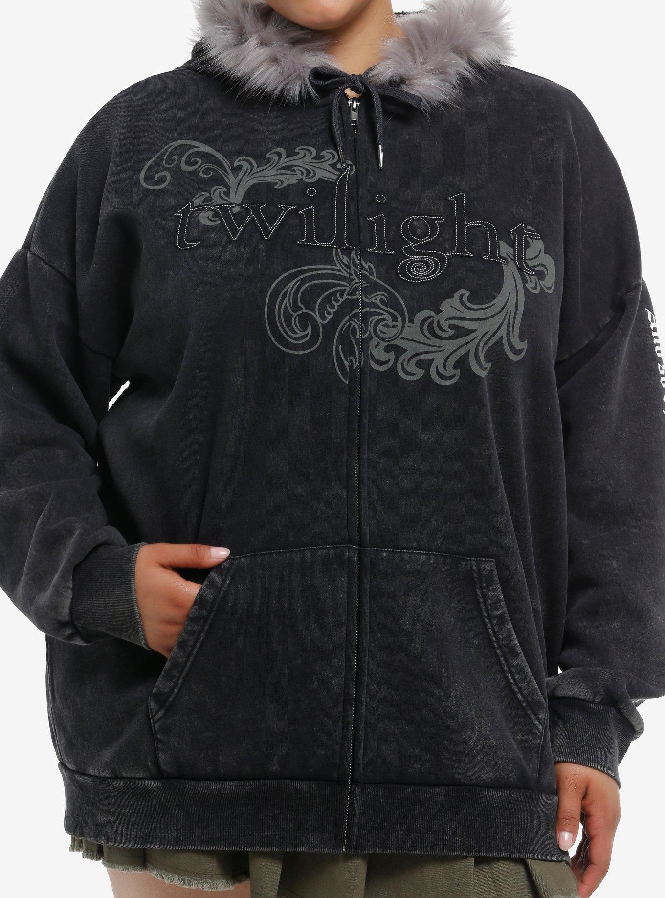 The Twilight Saga Filigree Fuzzy Hood Girls Oversized Hoodie, , hi-res