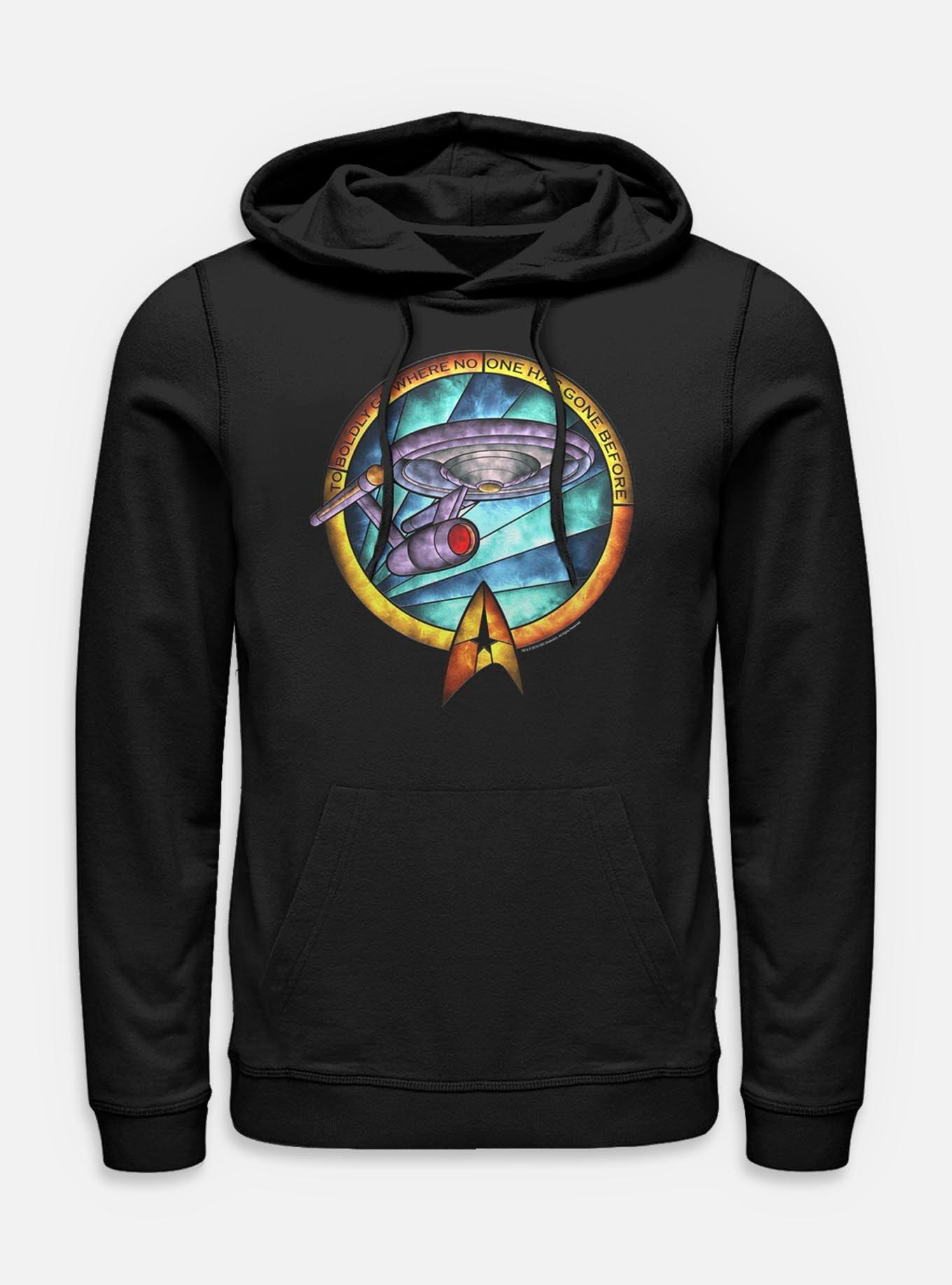 Star Trek Stained Glass Hoodie, BLACK, hi-res