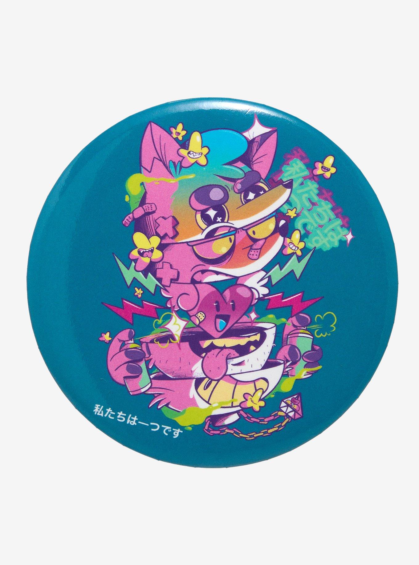 Fox Layers 3 Inch Button By Artychikle, , hi-res