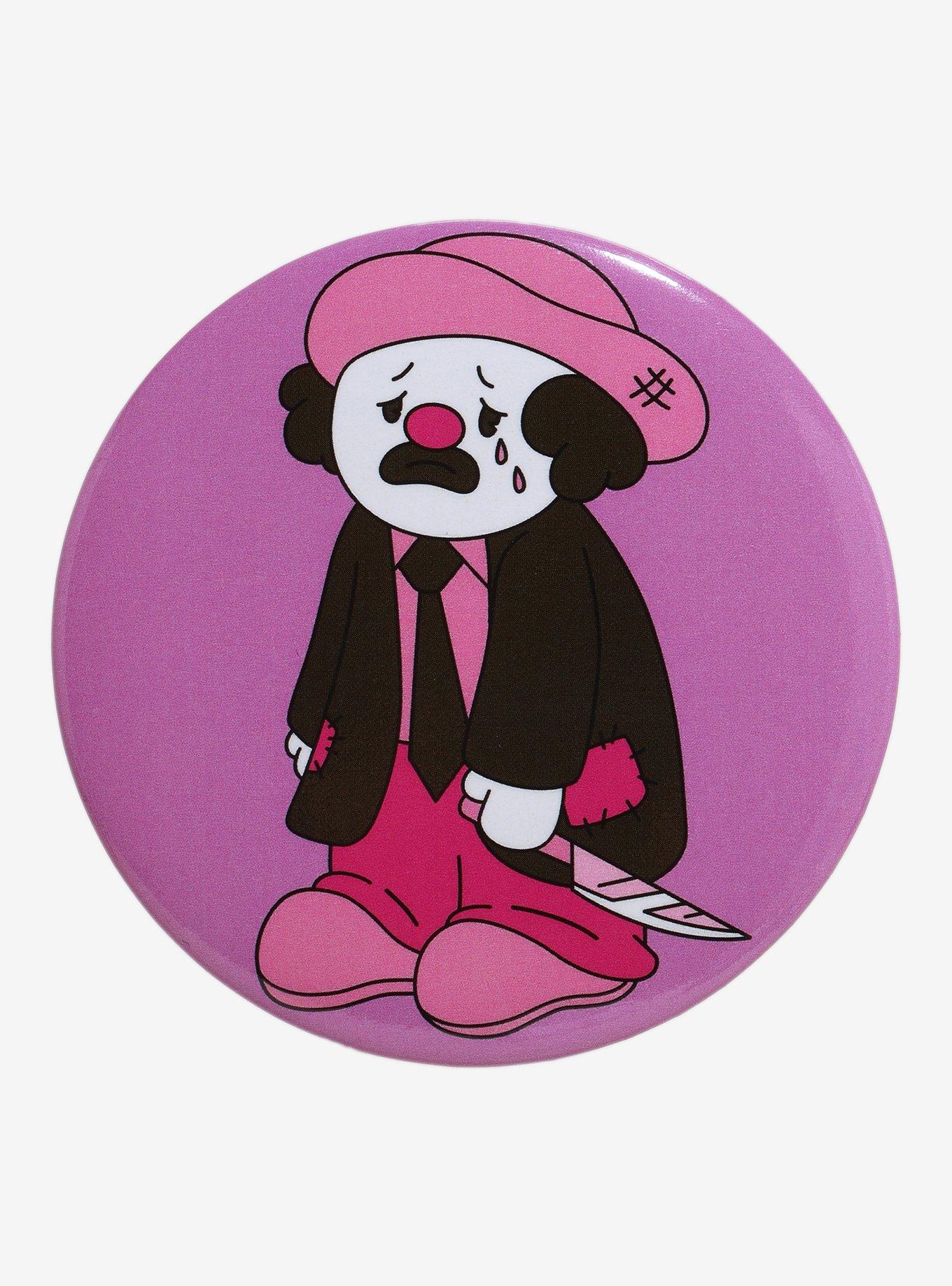 Cute Killer Clowns Knife Sad 3 Inch Button, , hi-res