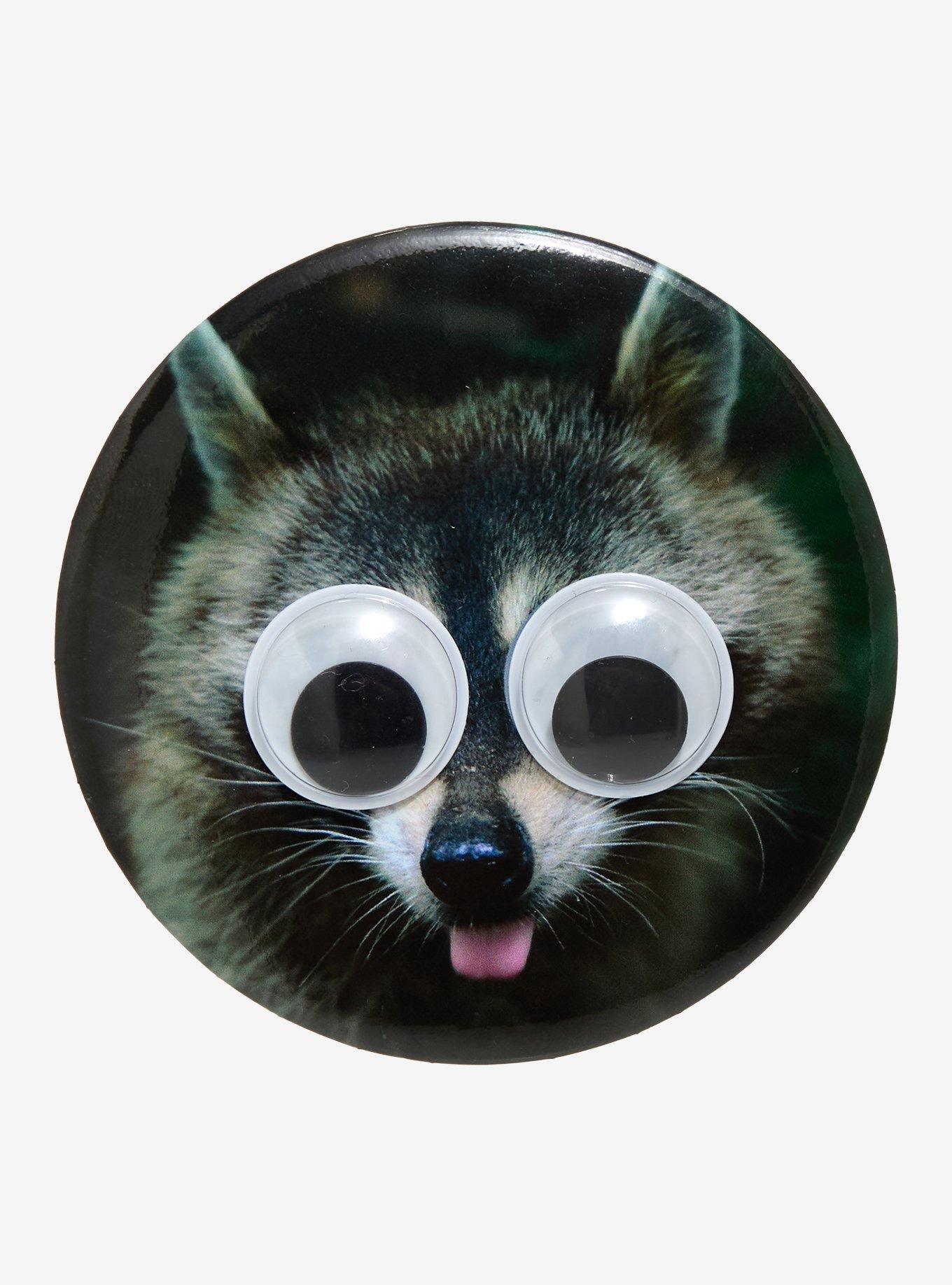 Raccoon Googly Eyes 3 Inch Button, , hi-res