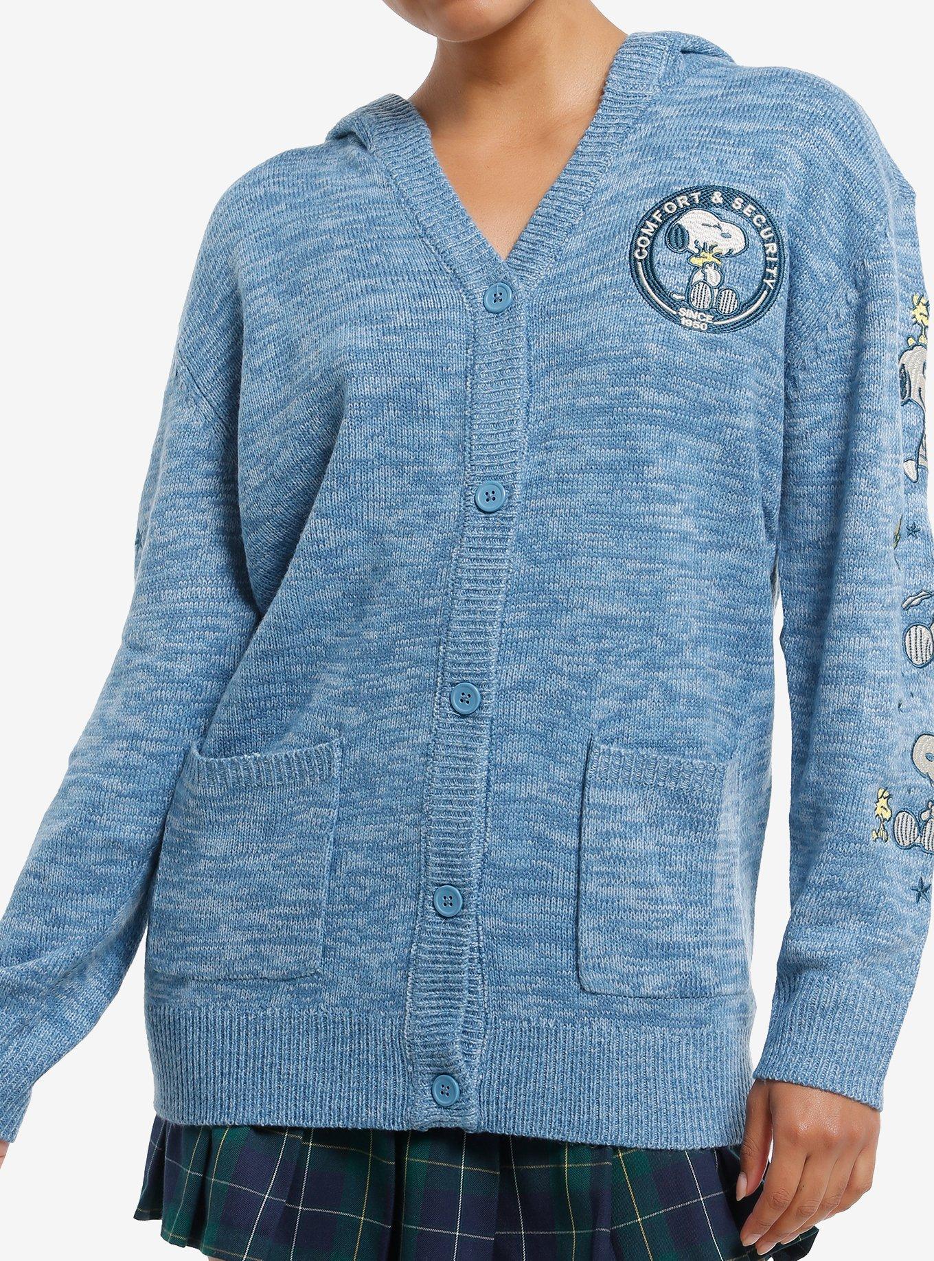 Peanuts Snoopy & Woodstock Girls Oversized Hooded Cardigan, , hi-res
