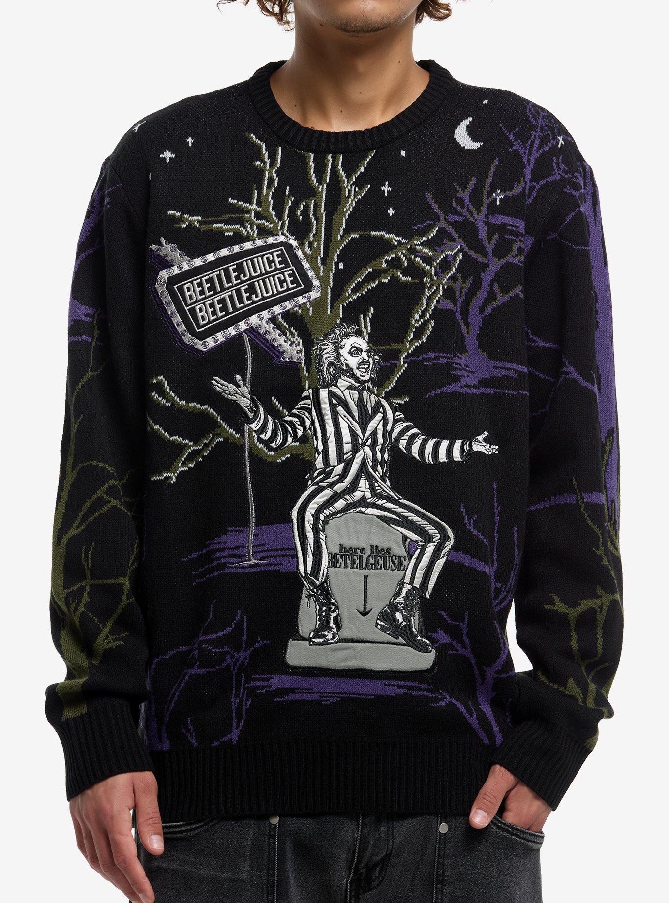 Beetlejuice Graveyard Scene Intarsia Sweater, , hi-res
