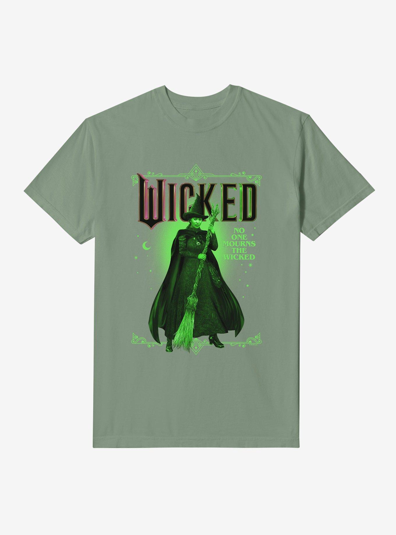 Wicked Elphaba No One Mourns The Wicked Garment Dye T-Shirt, MOSS, hi-res