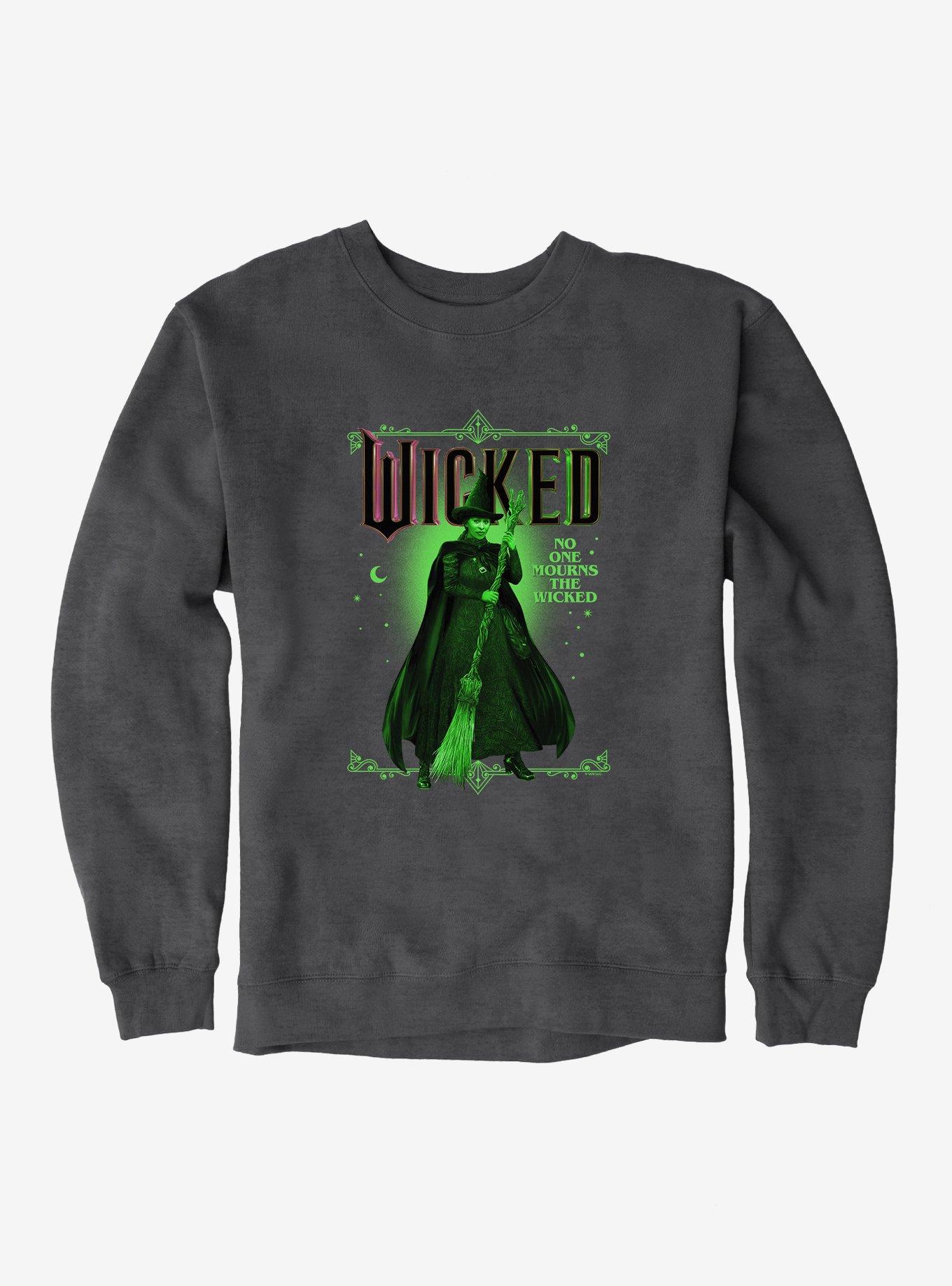Wicked Elphaba No One Mourns The Wicked Sweatshirt, DARK HEATHER, hi-res