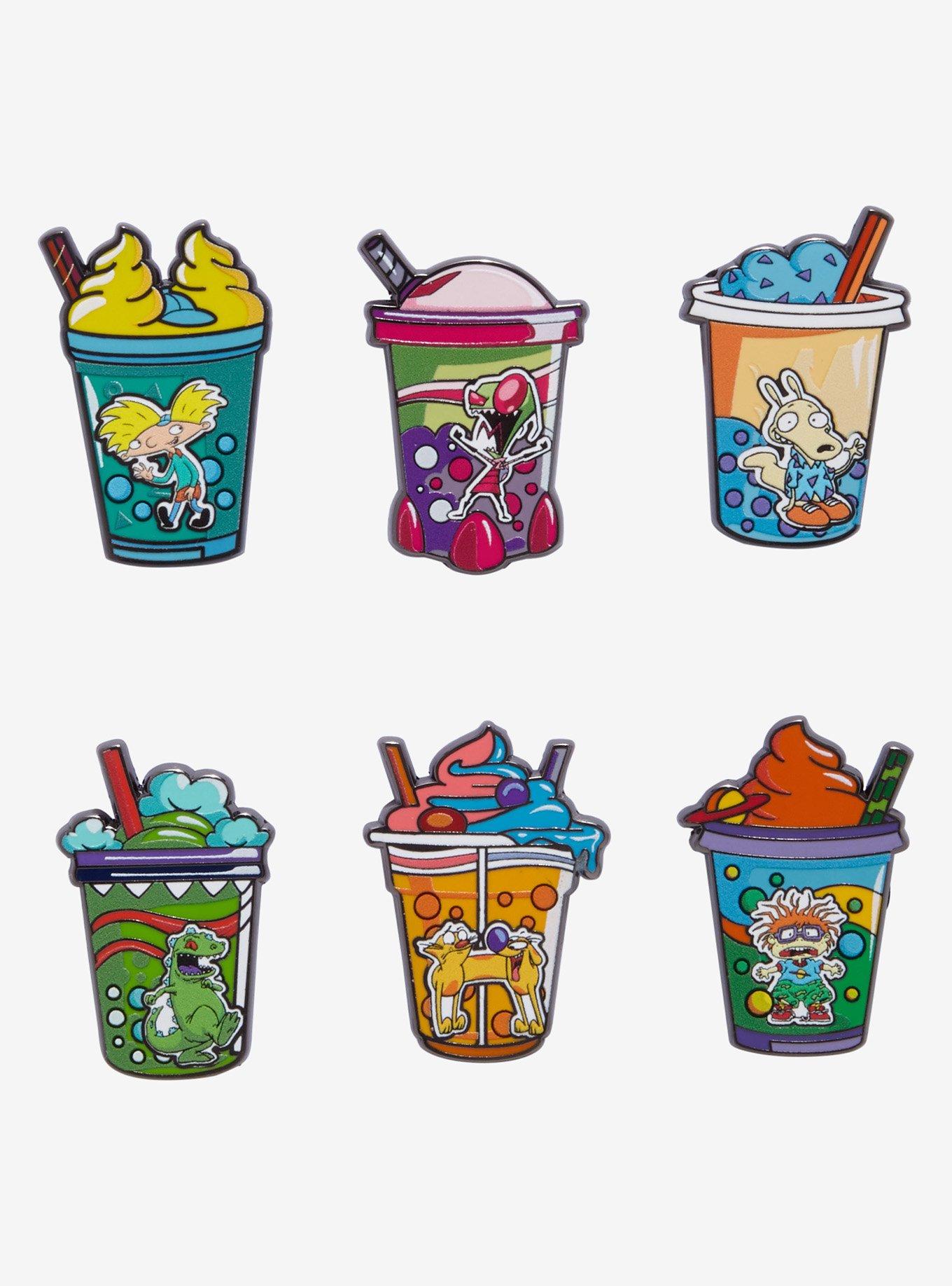 Nickelodeon Characters Boba Drinks Blind Box Enamel Pin - BoxLunch Exclusive, , hi-res