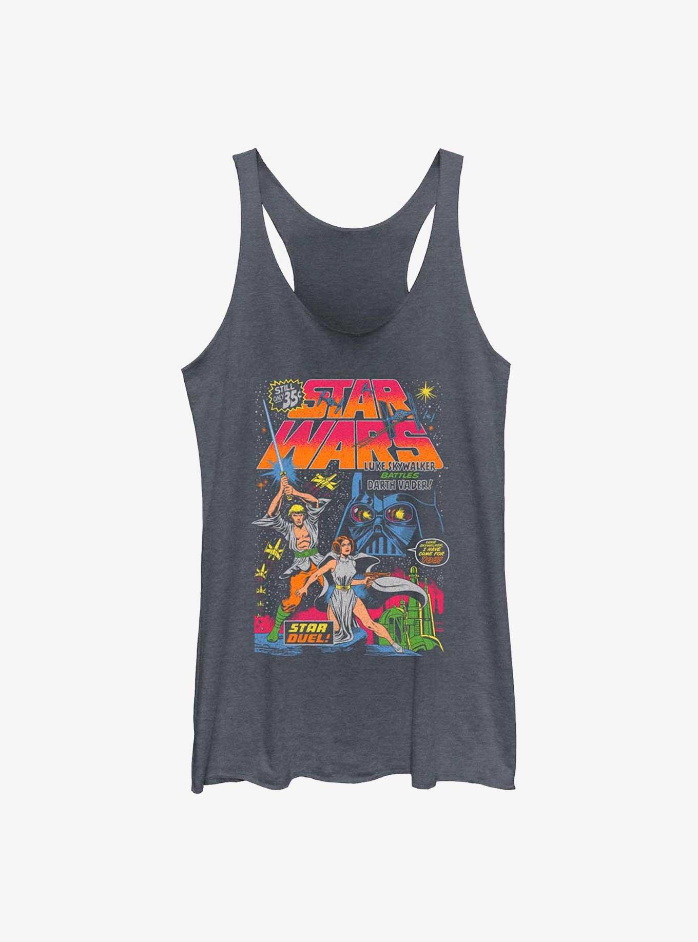 Star Wars Neon Star Duel Girls Tank, NAVY HTR, hi-res