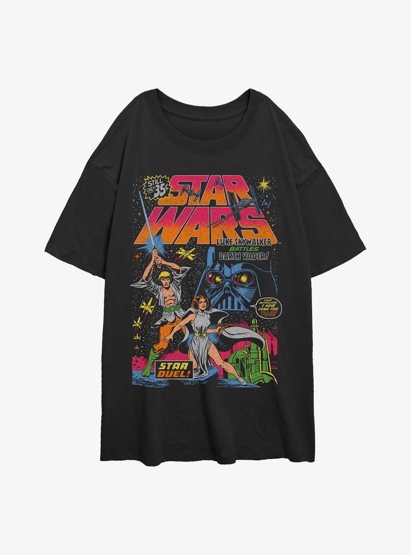 Star Wars Neon Star Duel Girls Oversized T-Shirt, , hi-res