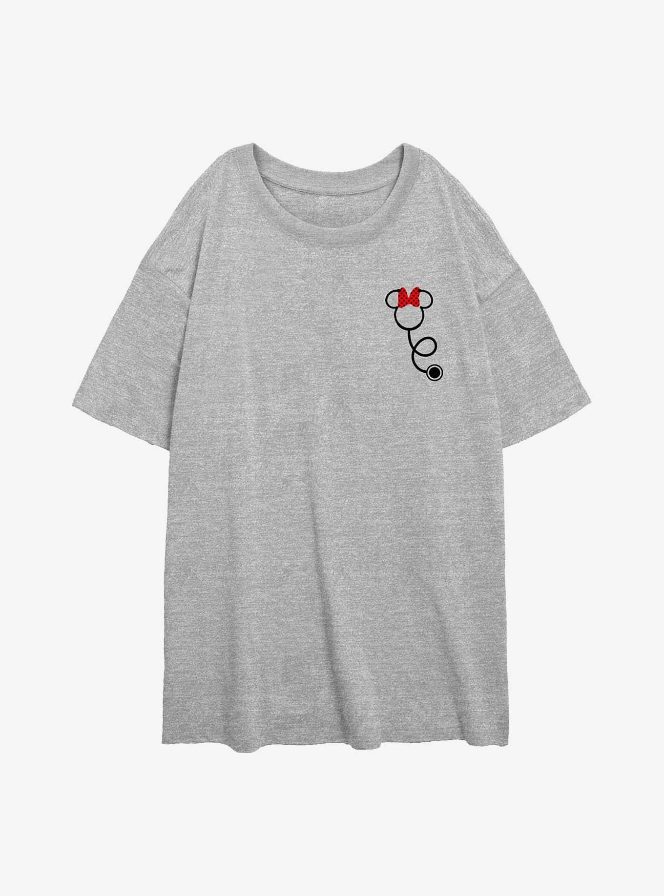 Disney Minnie Mouse Minnie Stethoscope Pocket Girls Oversized T-Shirt, ATH HTR, hi-res