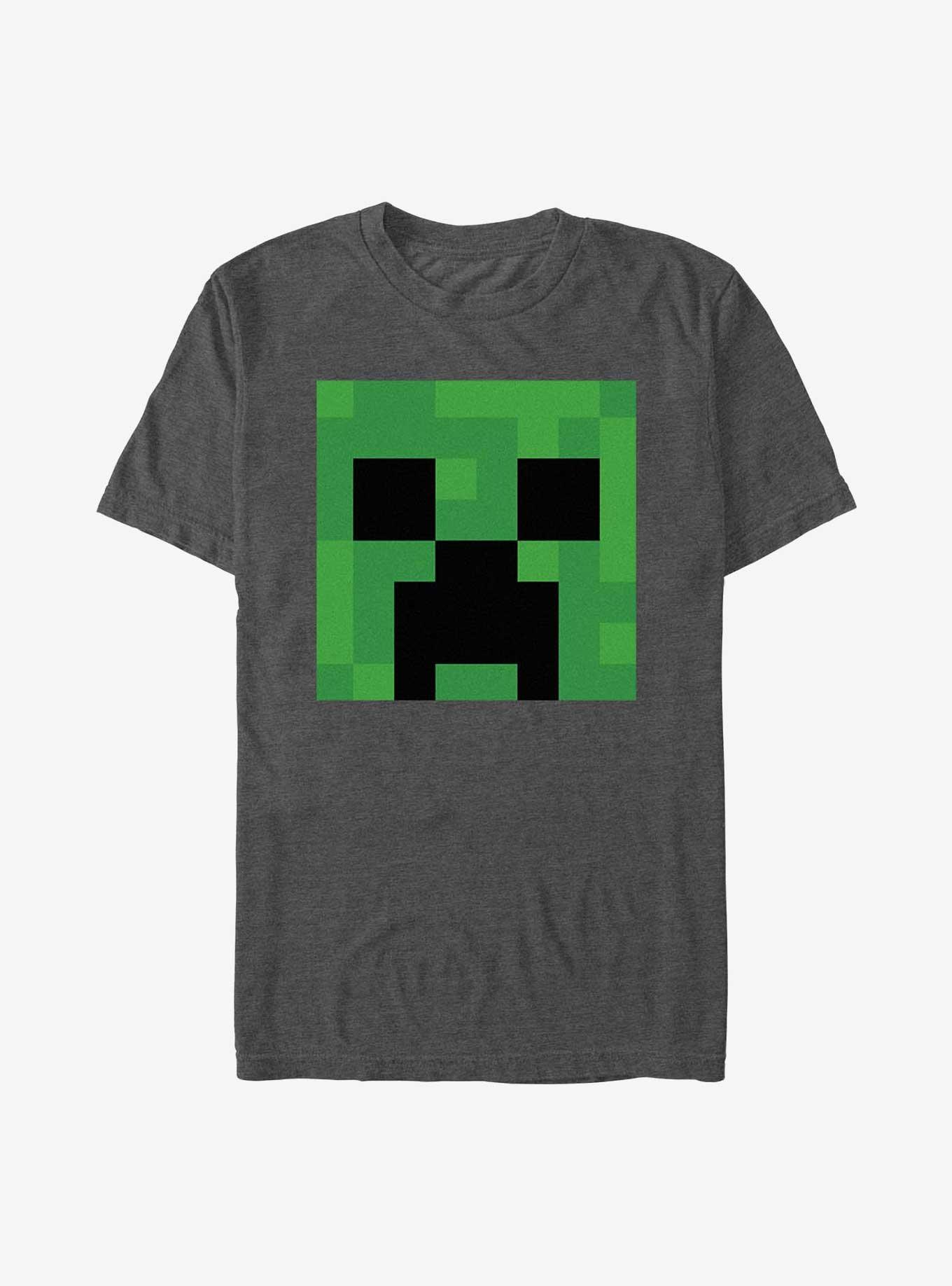 Minecraft Creeper Big Face T-Shirt, CHAR HTR, hi-res
