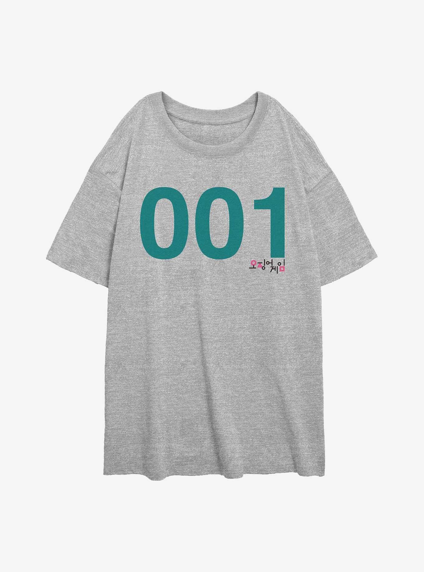 Squid Game Costume 001 Girls Oversized T-Shirt, ATH HTR, hi-res