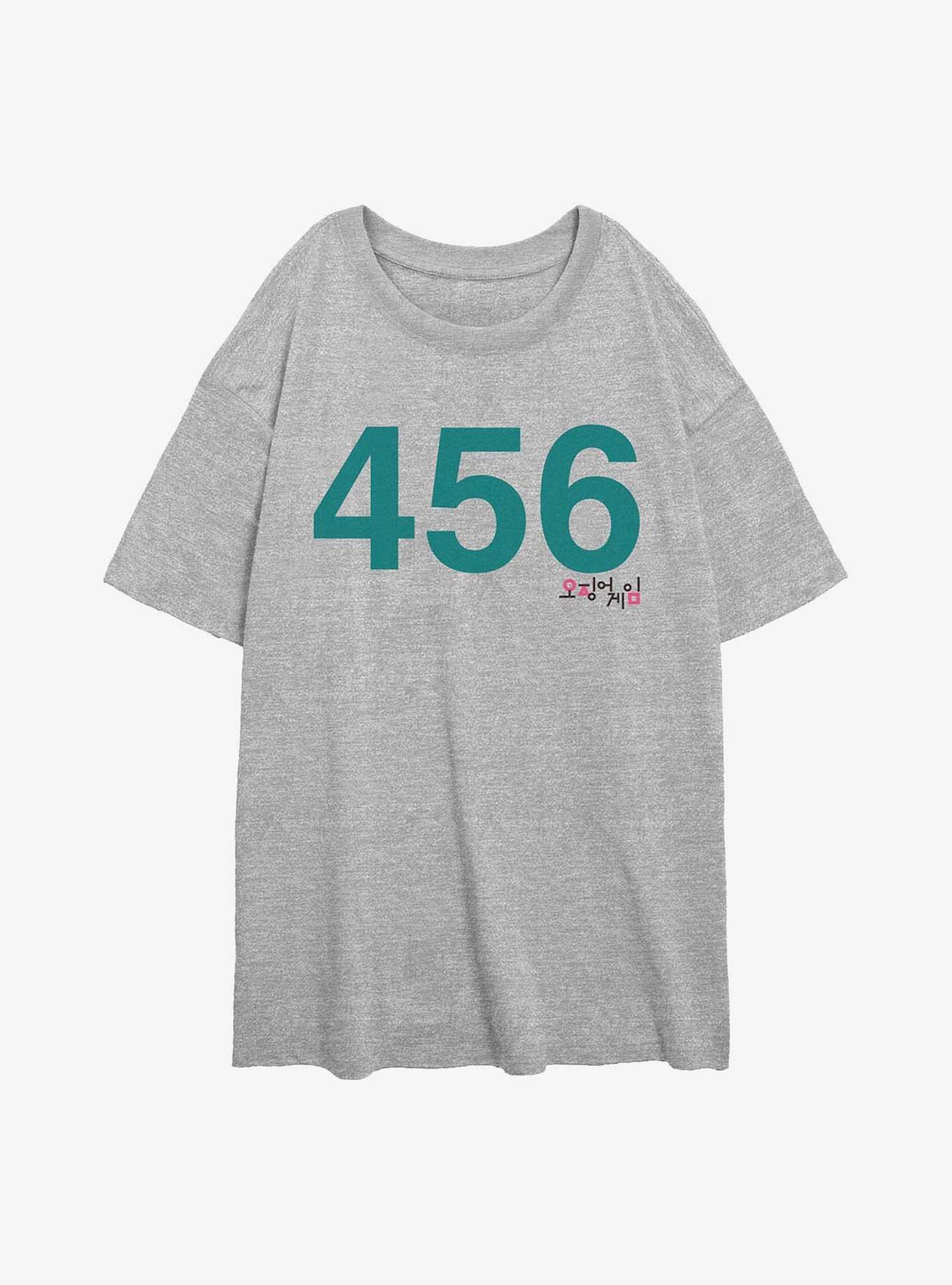 Squid Game Costume 456 Girls Oversized T-Shirt, ATH HTR, hi-res