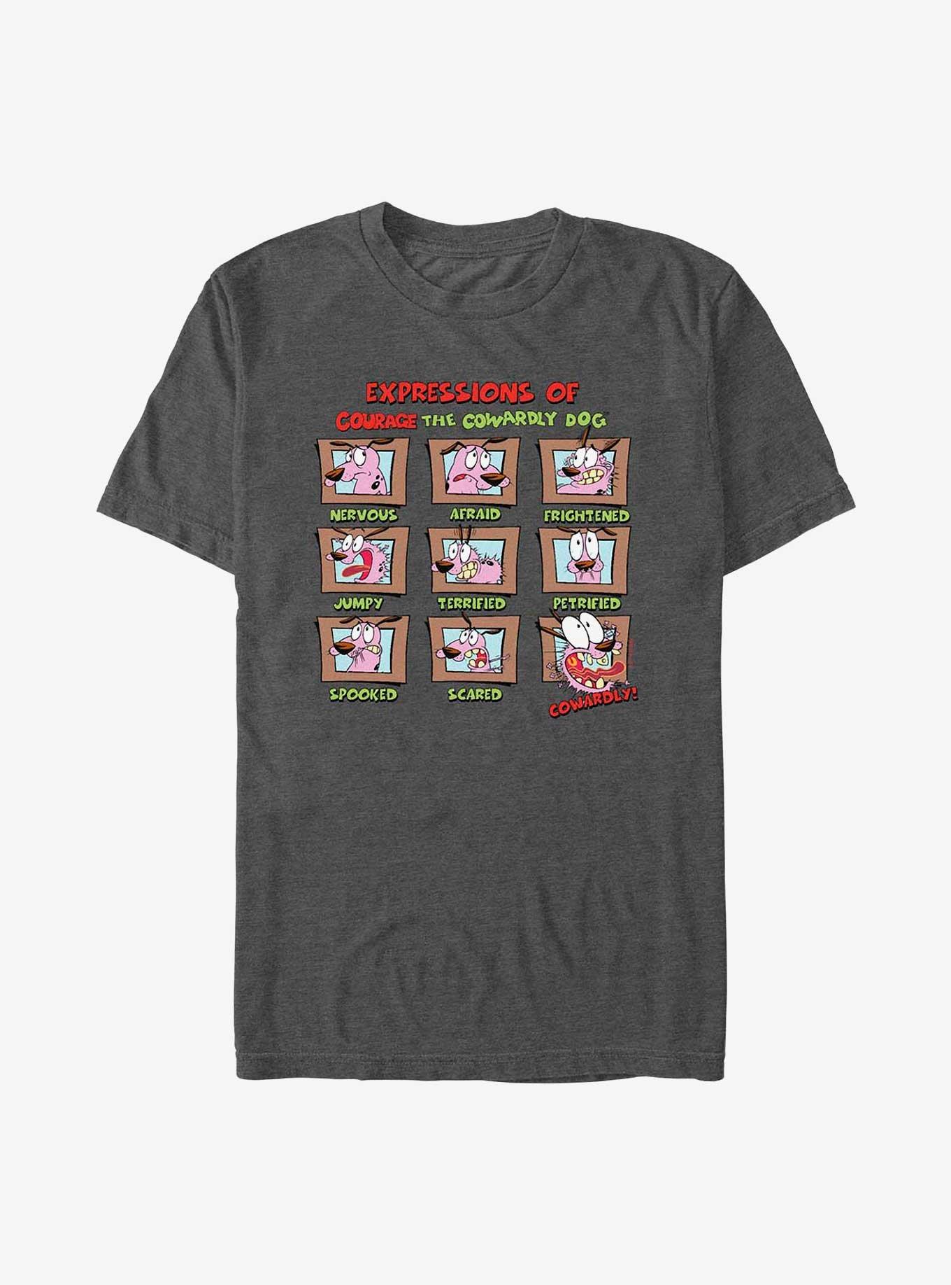 Courage the Cowardly Dog Cowardly Expressions T-Shirt, CHAR HTR, hi-res