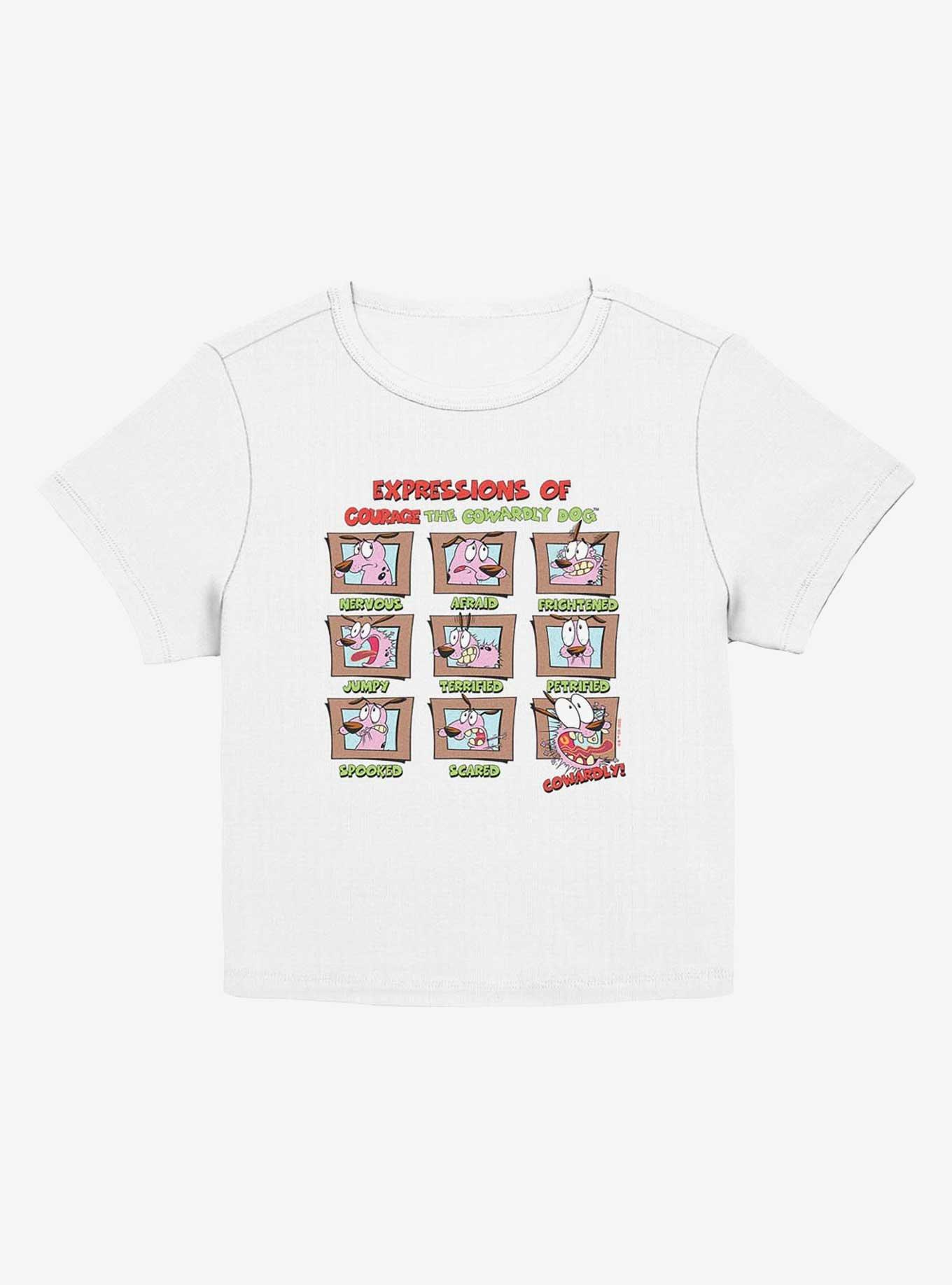 Courage the Cowardly Dog Cowardly Expressions Girls Baby T-Shirt, EGRET, hi-res
