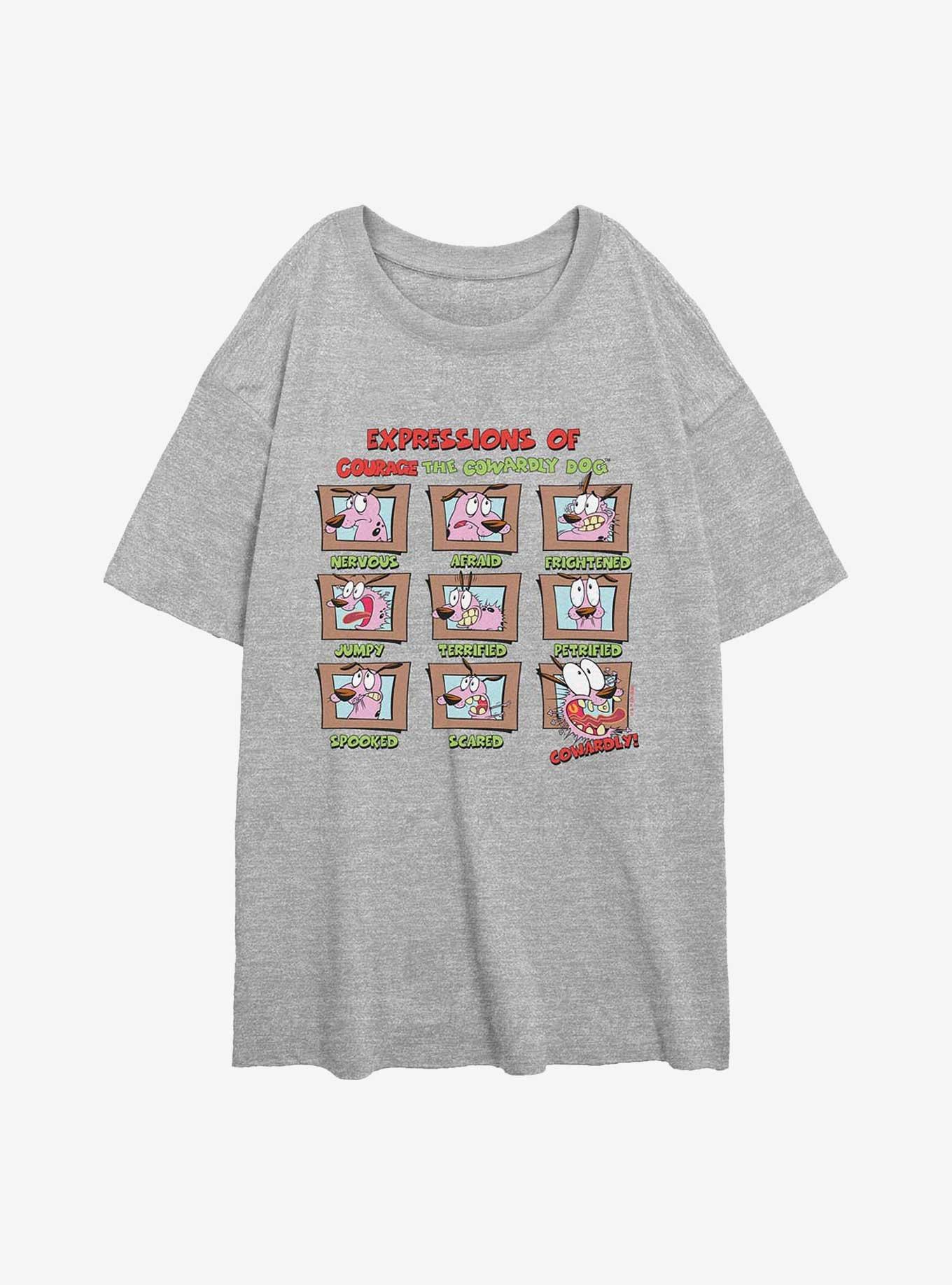 Courage the Cowardly Dog Cowardly Expressions Girls Oversized T-Shirt, , hi-res