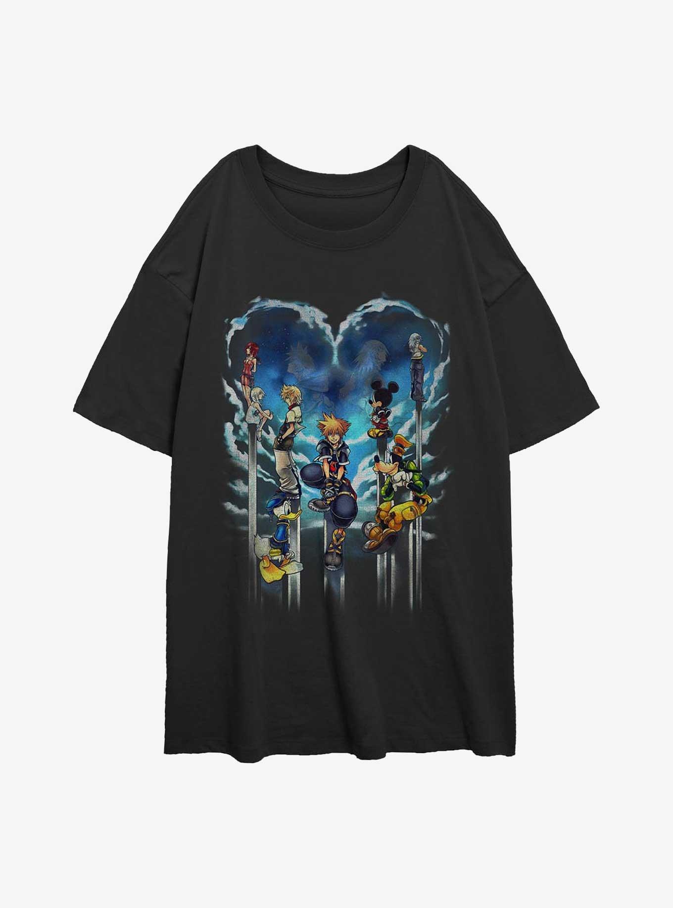 Disney Kingdom Hearts Clouded Horizon Girls Oversized T-Shirt, BLACK, hi-res