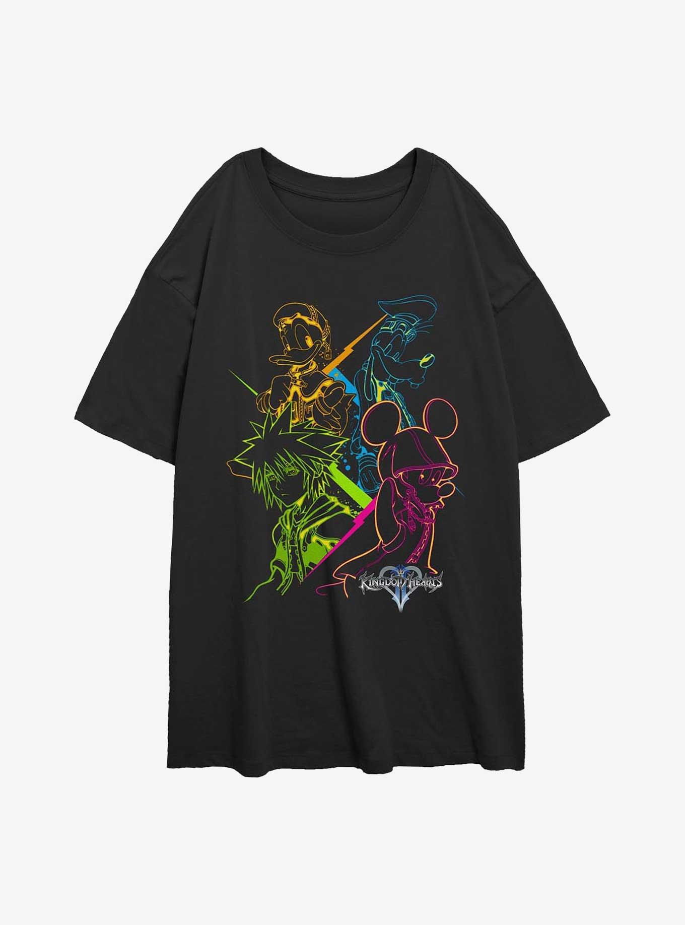 Disney Kingdom Hearts Kingdom Neon Color Girls Oversized T-Shirt, , hi-res