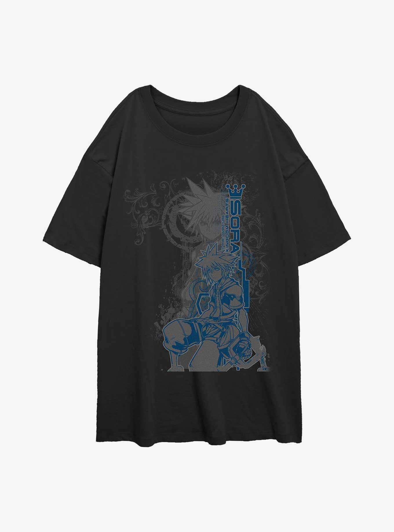 Disney Kingdom Hearts Sora Adventures Girls Oversized T-Shirt, BLACK, hi-res