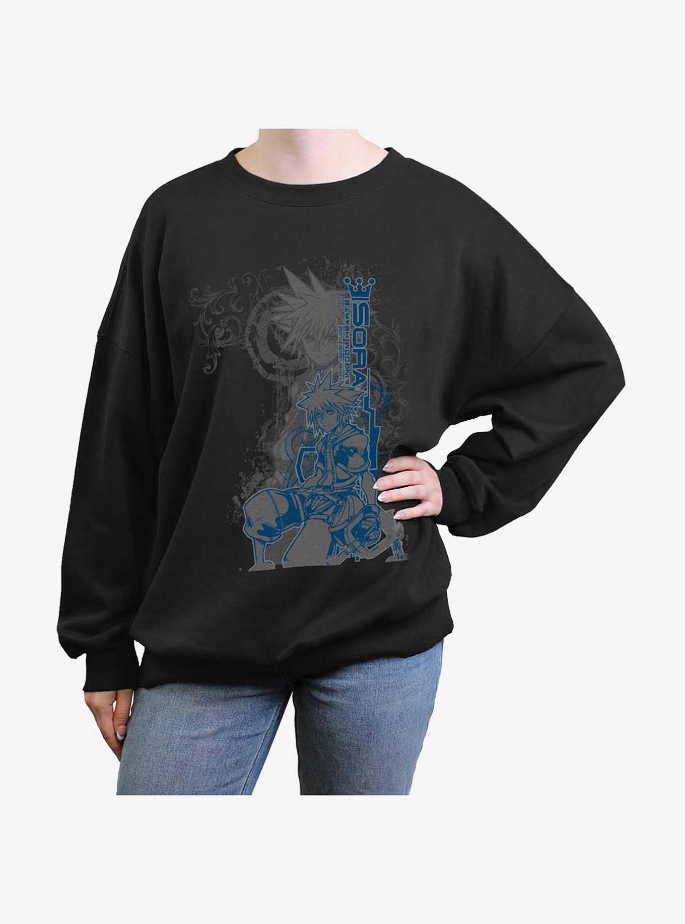 Disney Kingdom Hearts Sora Adventures Girls Oversized Sweatshirt, BLACK, hi-res