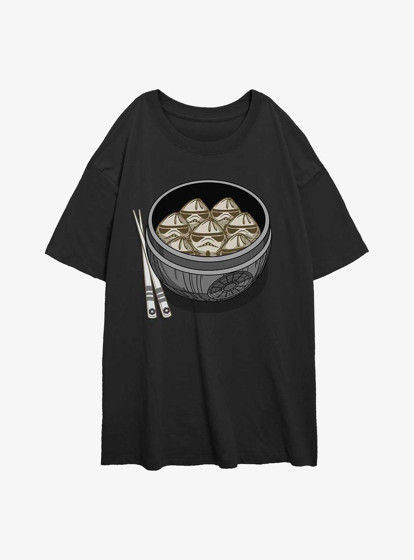 Star Wars Stormtrooper Dumplings Girls Oversized T-Shirt, BLACK, hi-res