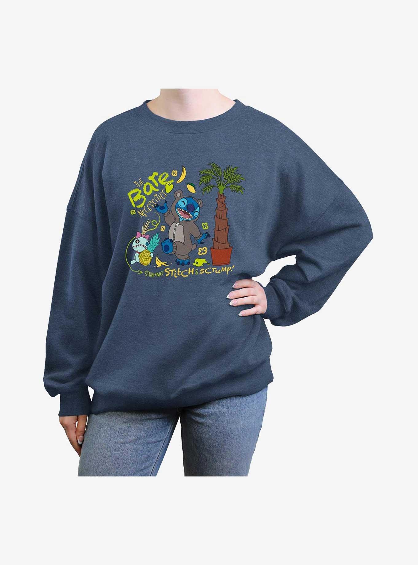 Disney Lilo & Stitch The Bare Necessities Girls Oversized Sweatshirt, BLUEHTR, hi-res