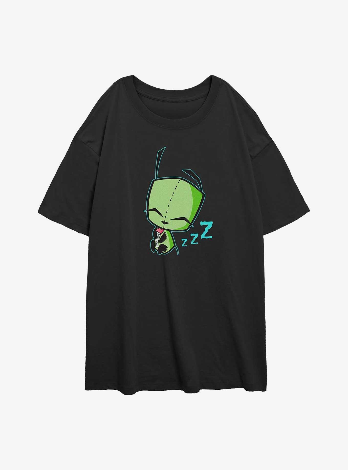 Invader ZIM Sleepy Gir Art Girls Oversized T-Shirt, BLACK, hi-res