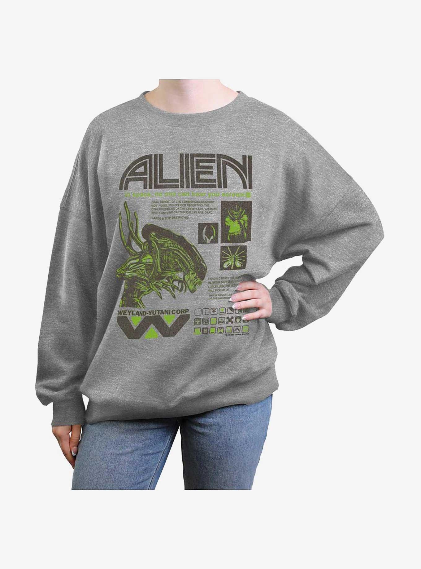 Alien Quotes Girls Oversized Sweatshirt, , hi-res
