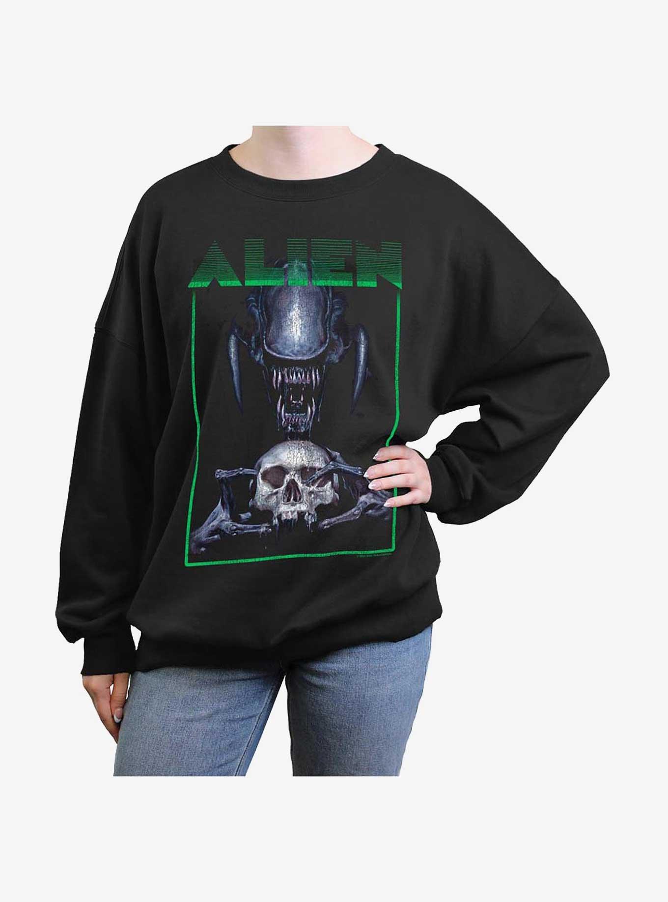 Alien Skull Girls Oversized Sweatshirt, , hi-res