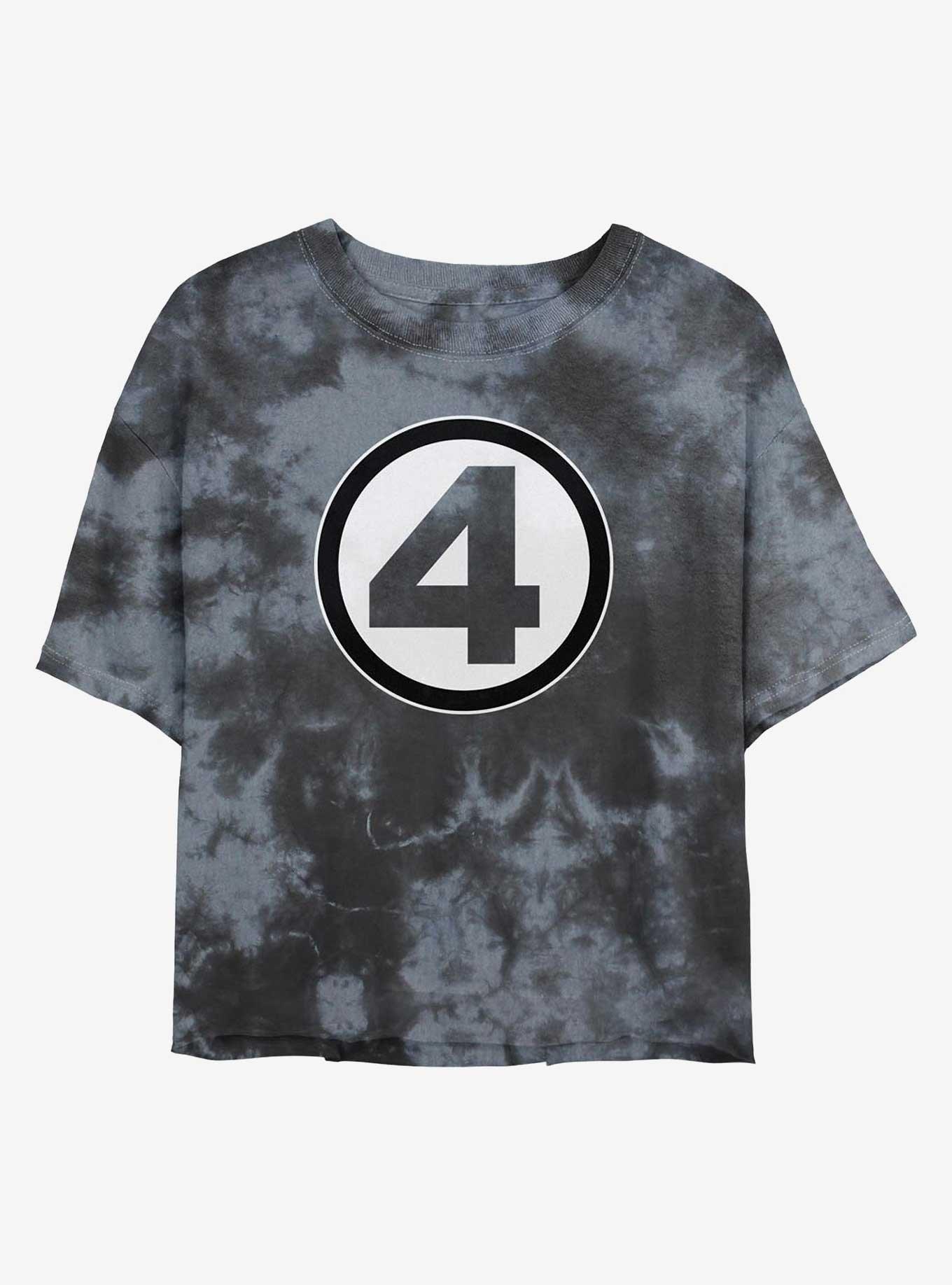 Marvel Fantastic Four Classic Costume Girls Tie-Dye Crop T-Shirt, BLKCHAR, hi-res