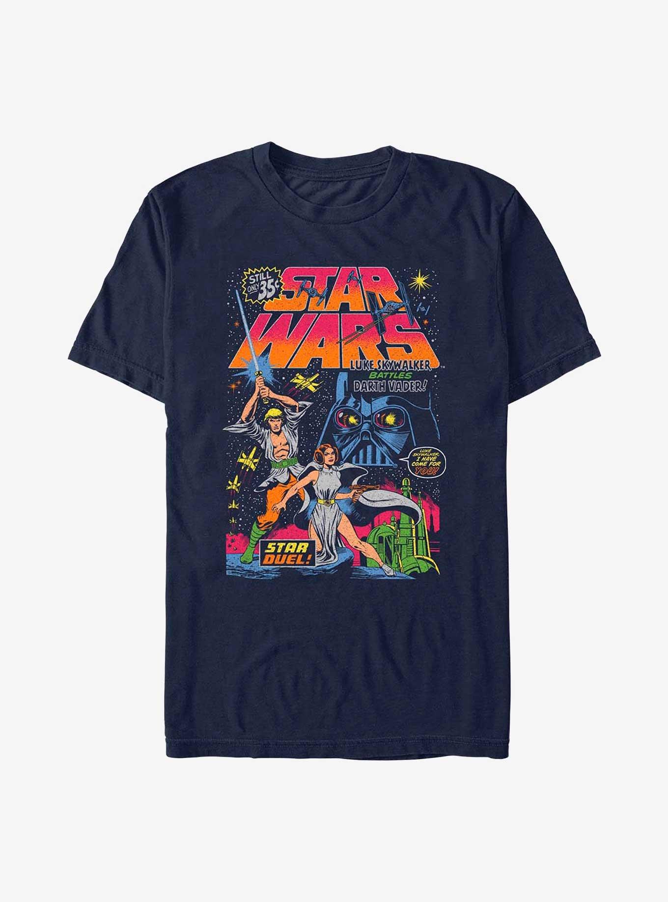 Star Wars Neon Star Duel T-Shirt, NAVY, hi-res