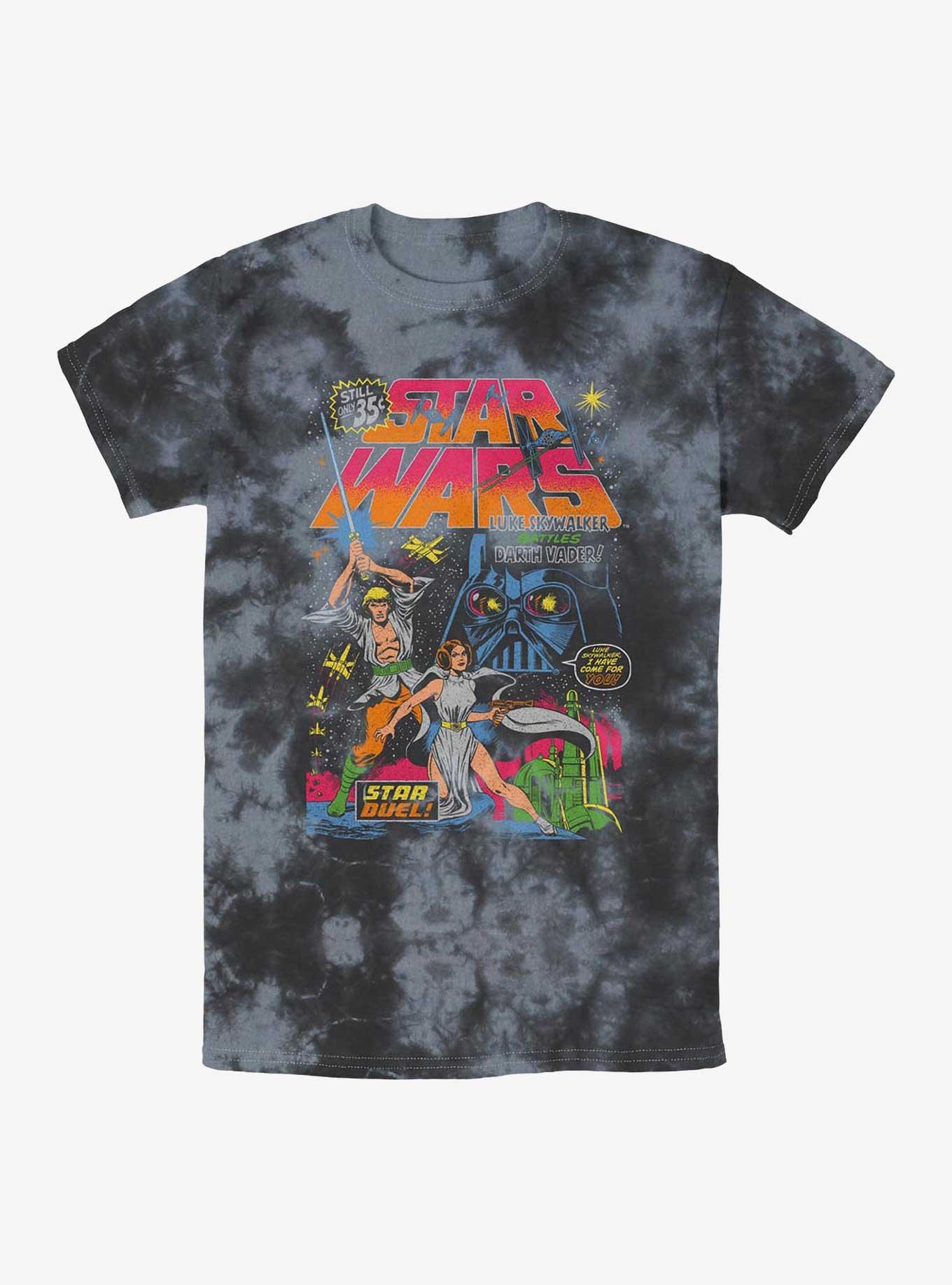 Star Wars Neon Star Duel Tie-Dye T-Shirt, BLKCHAR, hi-res