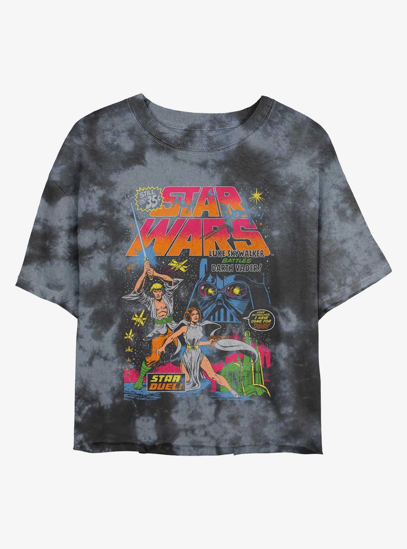 Star Wars Neon Star Duel Girls Tie-Dye Crop T-Shirt, , hi-res