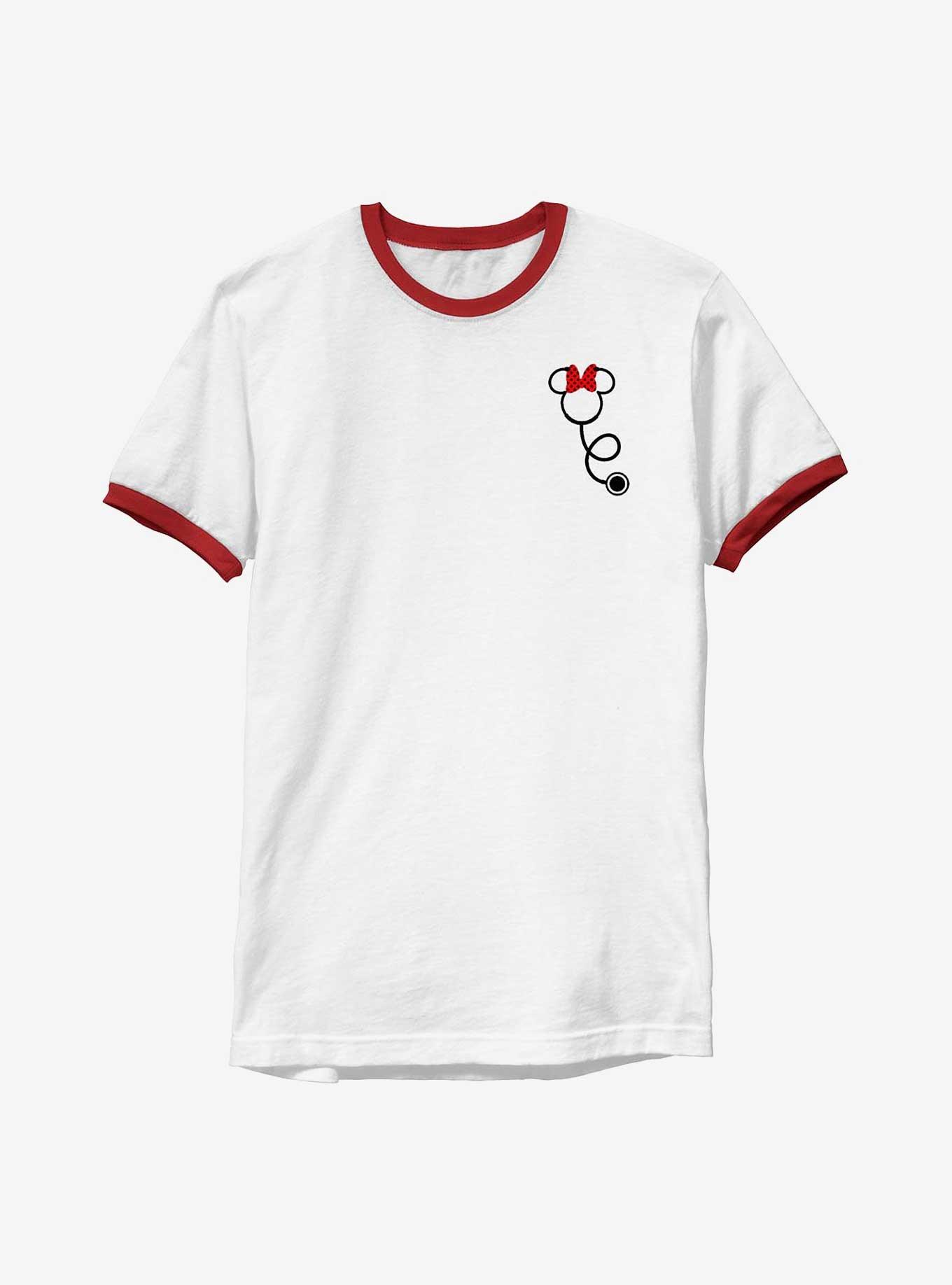 Disney Minnie Mouse Minnie Stethoscope Pocket Ringer T-Shirt, WHTRED, hi-res