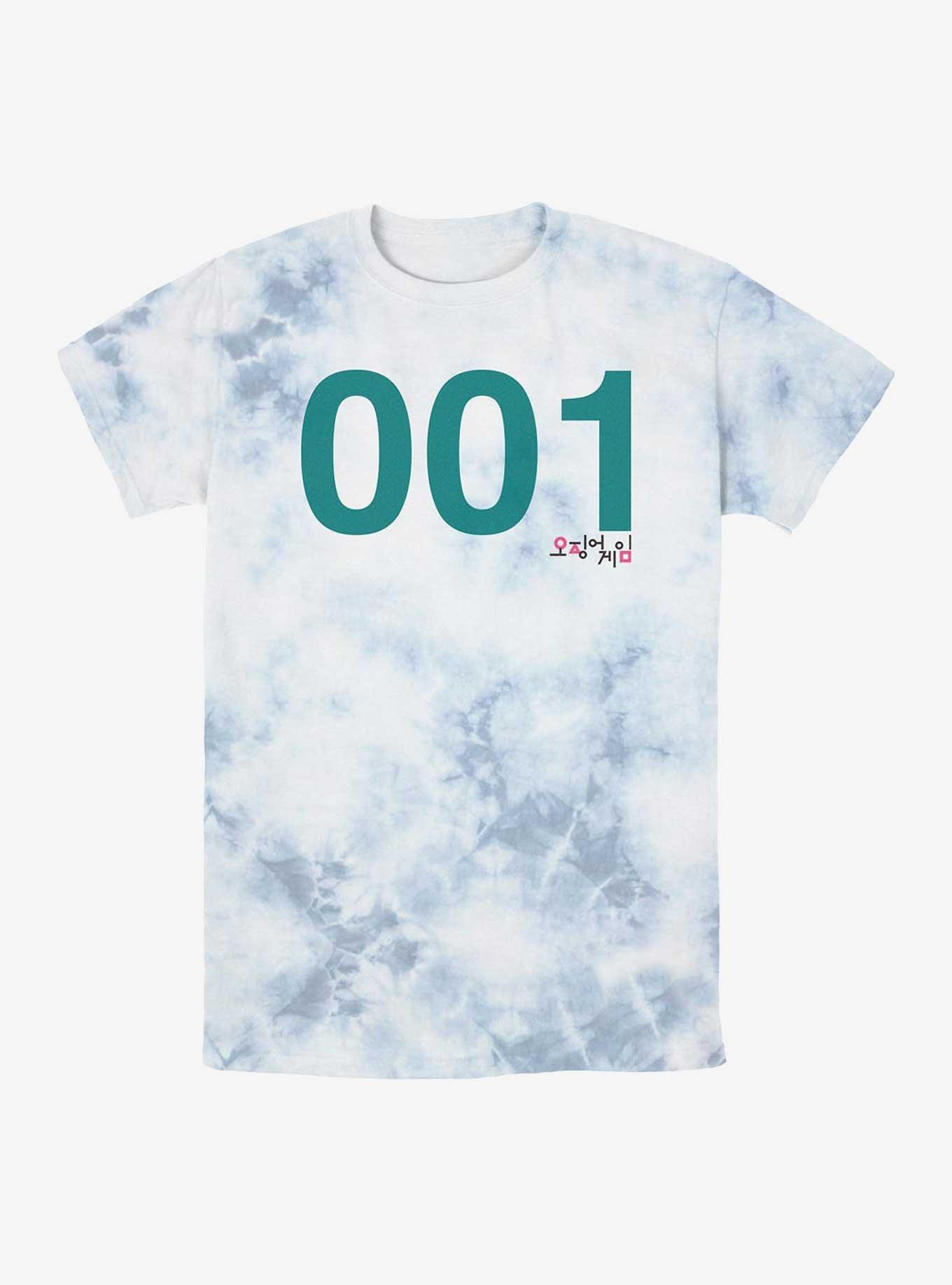 Squid Game Costume 001 Tie-Dye T-Shirt, WHITEBLUE, hi-res