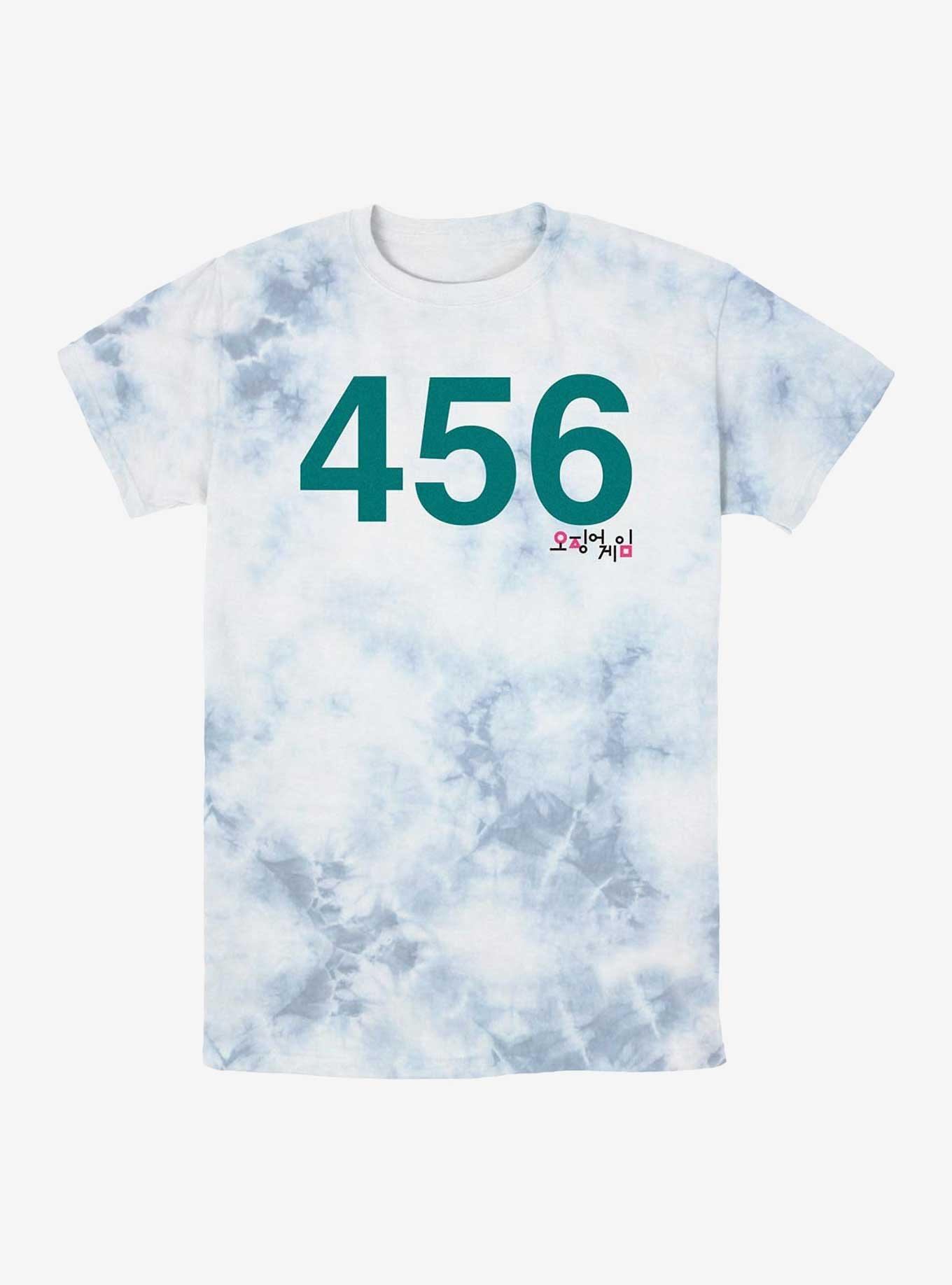 Squid Game Costume 456 Tie-Dye T-Shirt, WHITEBLUE, hi-res
