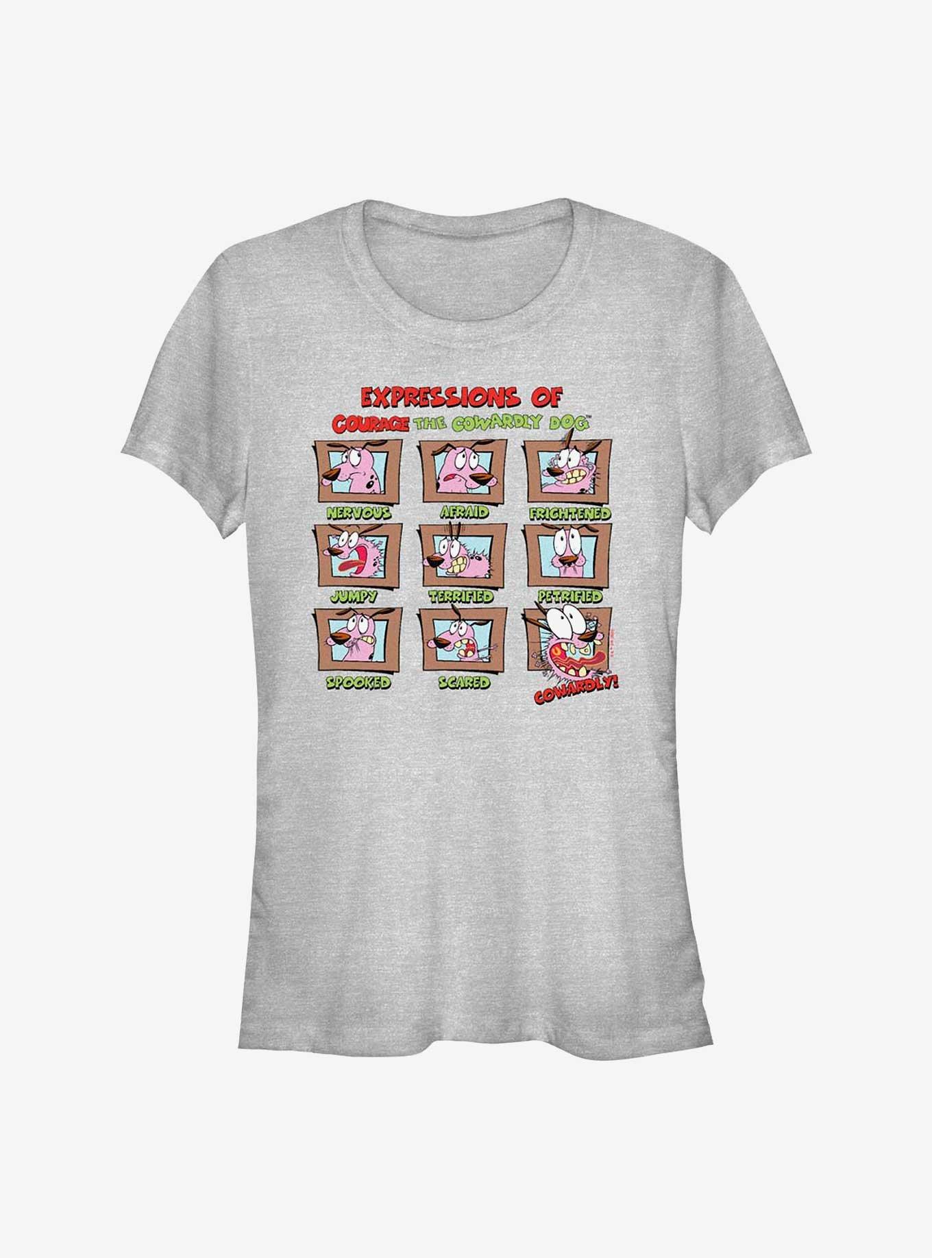 Courage the Cowardly Dog Cowardly Expressions Girls T-Shirt, ATH HTR, hi-res