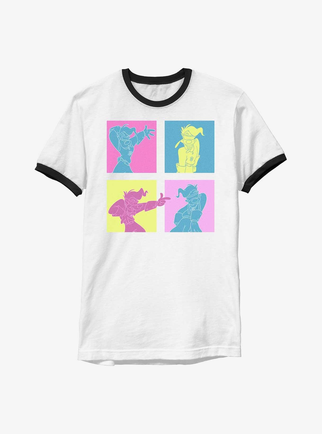 Disney Goofy Neon Grid Ringer T-Shirt, WHTBLK, hi-res