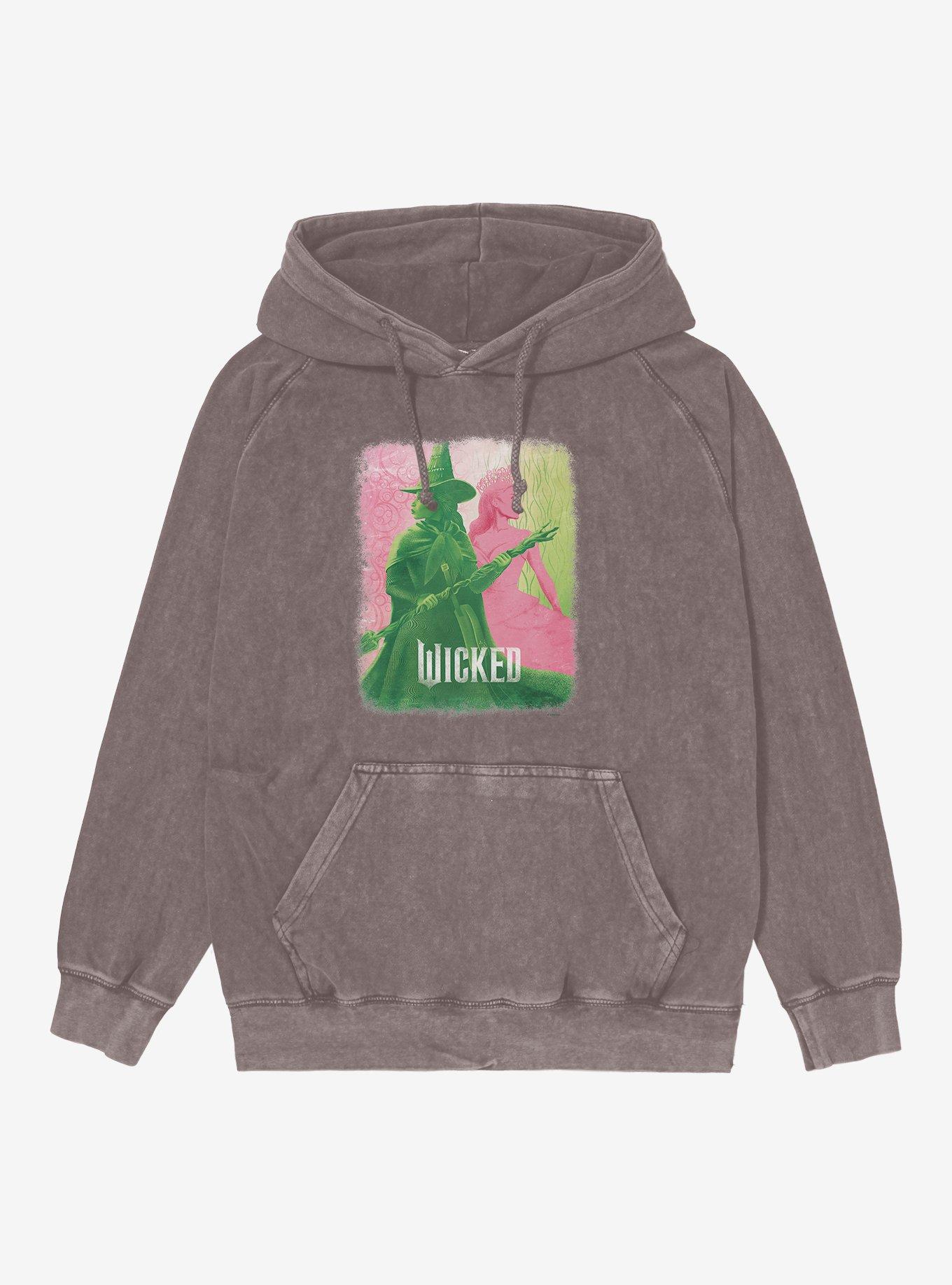Wicked Elphaba Glinda Split Mineral Wash Hoodie, , hi-res
