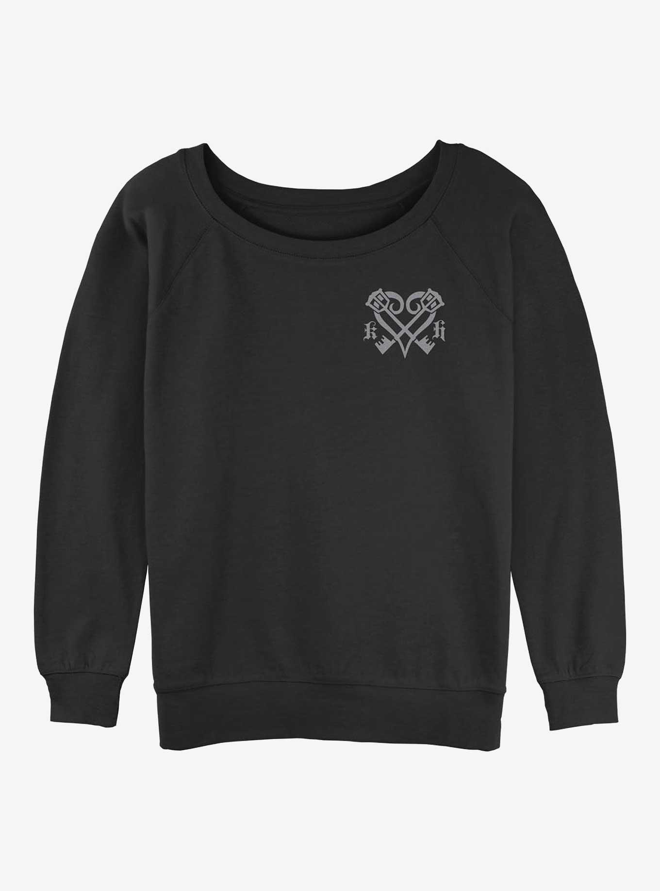 Disney Kingdom Hearts Kingdom Hearts Crest Girls Slouchy Sweatshirt, BLACK, hi-res