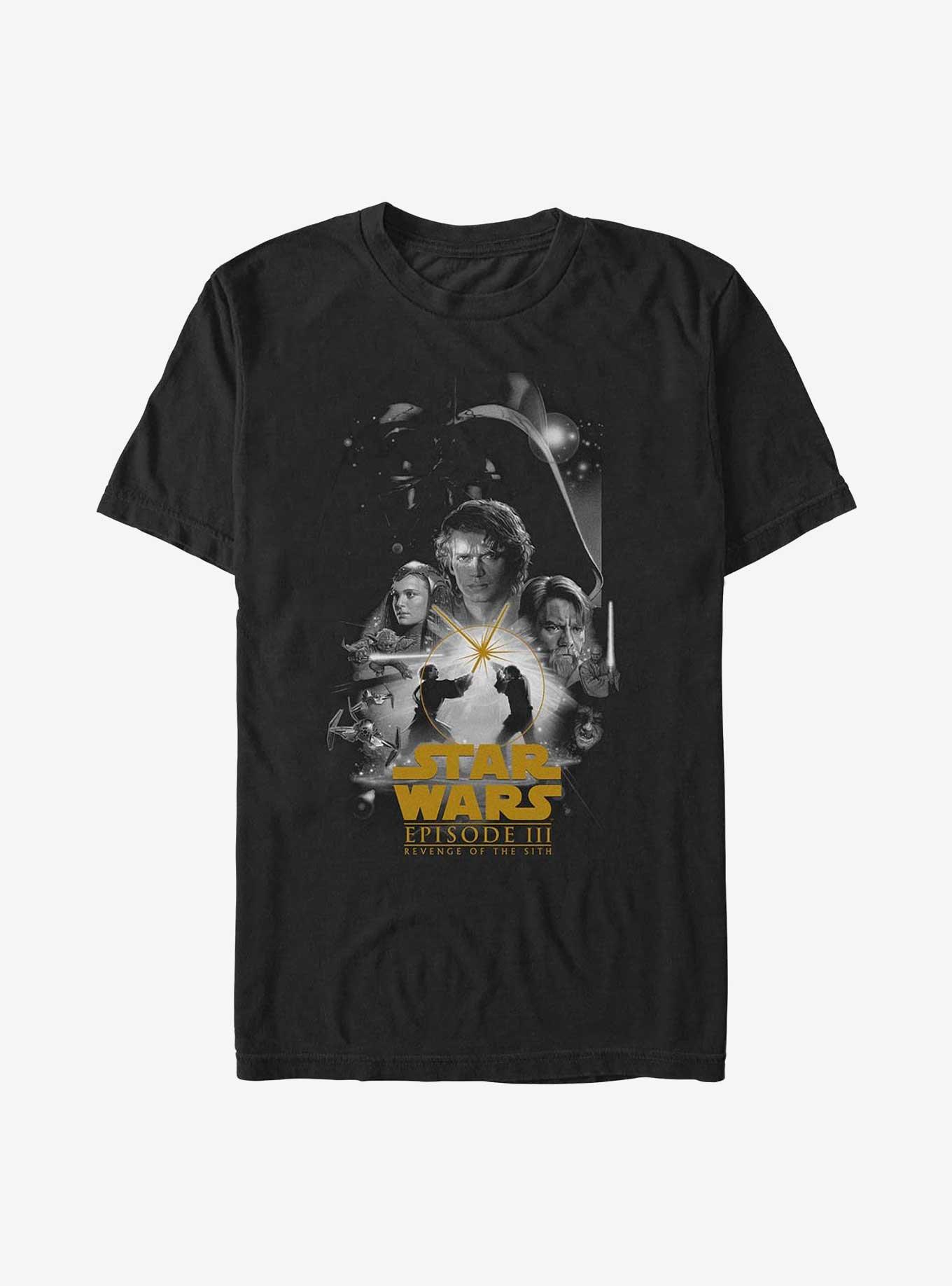 Star Wars Revenge Of The Sith Gold Poster T-Shirt, BLACK, hi-res