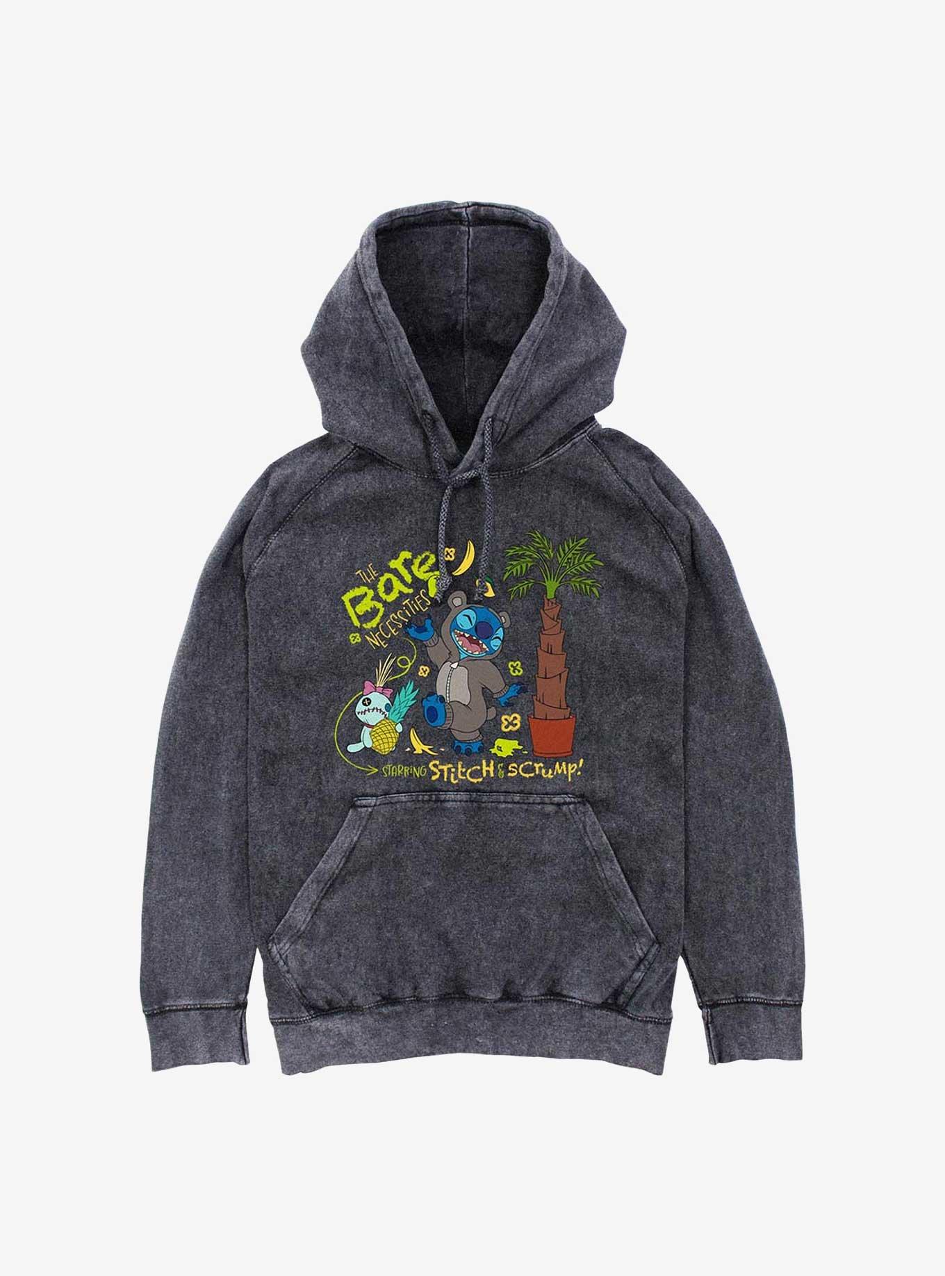 Disney Lilo & Stitch The Bare Necessities Mineral Wash Hoodie, BLACK, hi-res