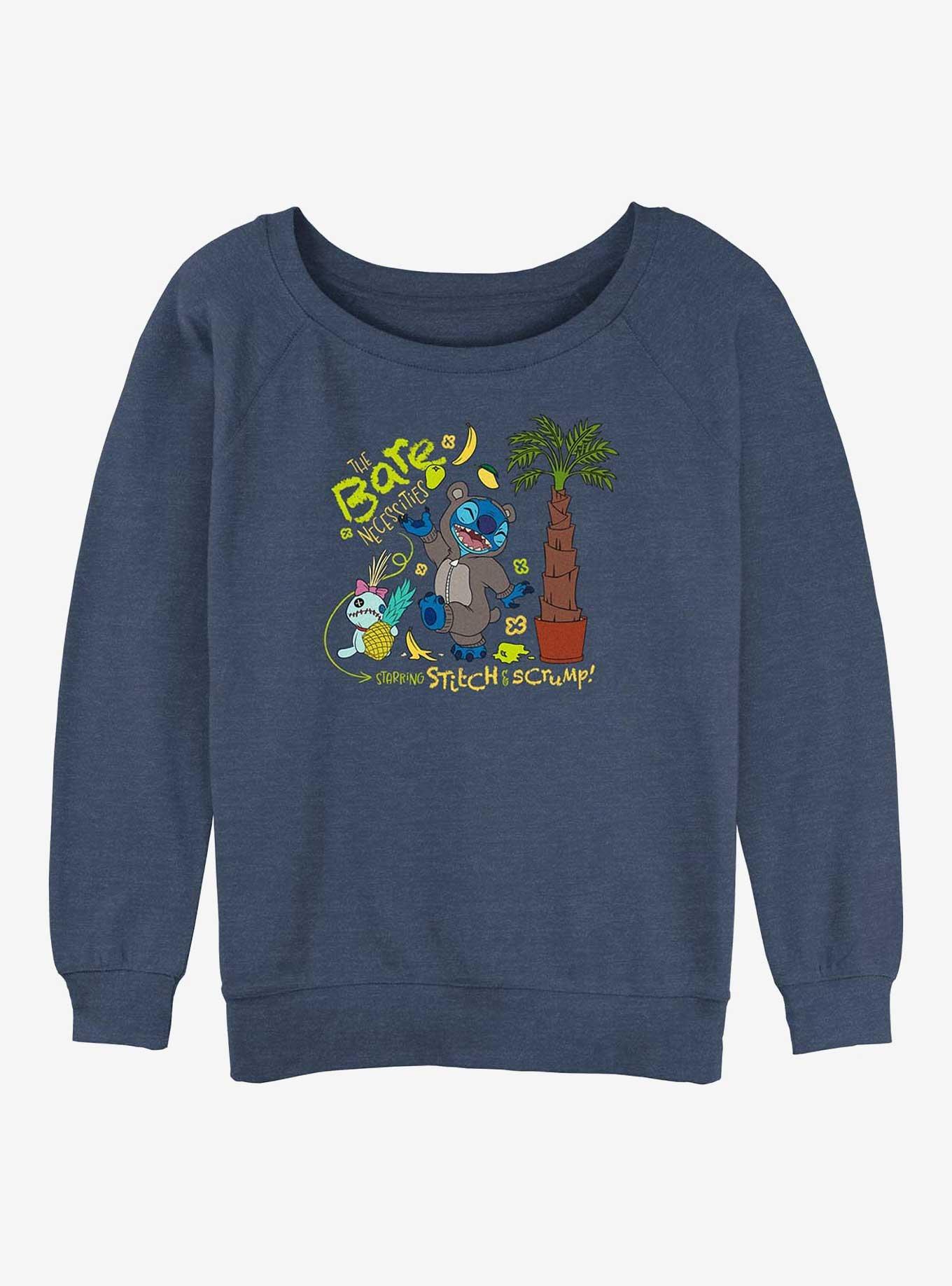 Disney Lilo & Stitch The Bare Necessities Girls Slouchy Sweatshirt, BLUEHTR, hi-res