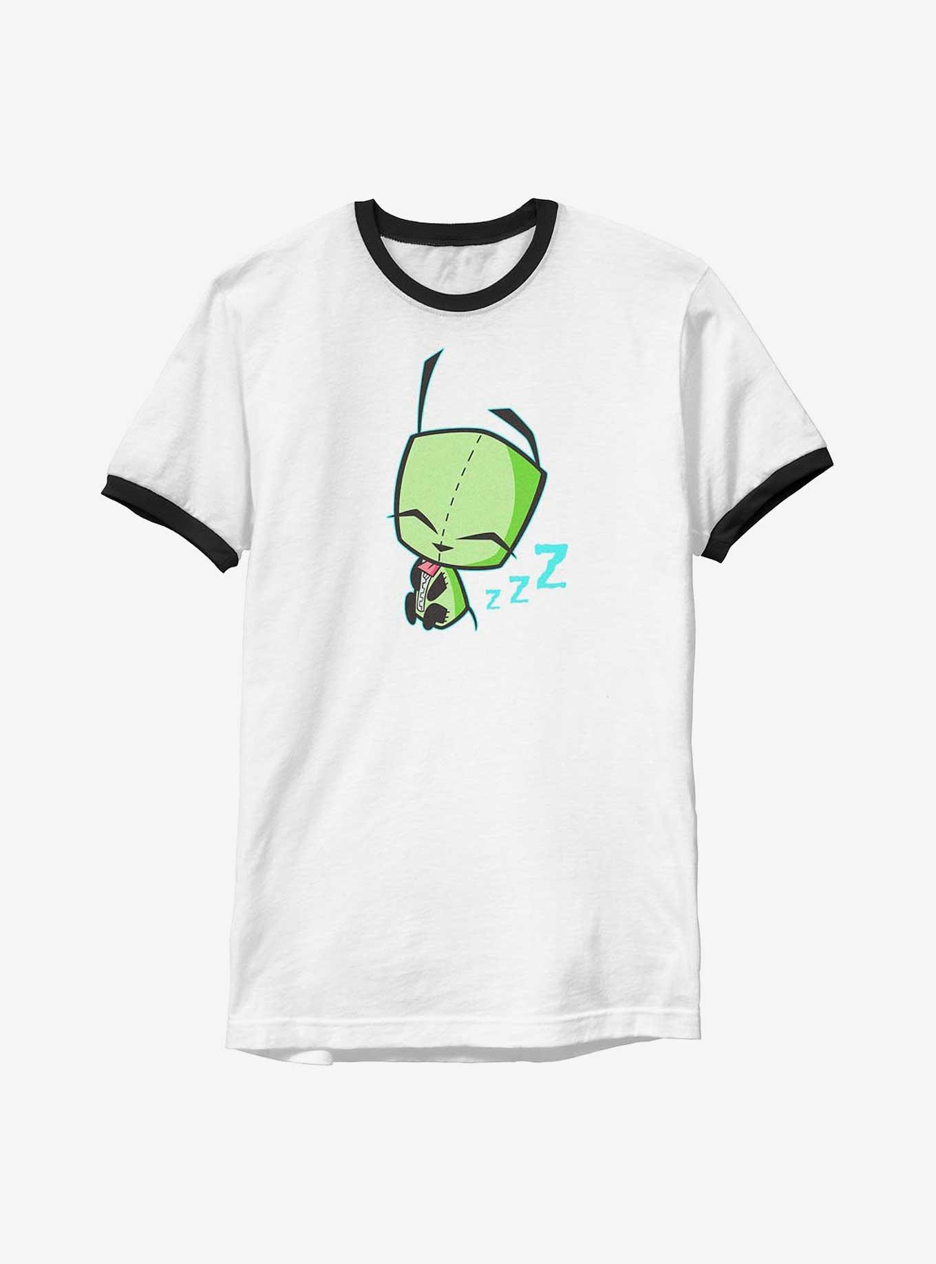 Invader ZIM Sleepy Gir Art Ringer T-Shirt, WHTBLK, hi-res