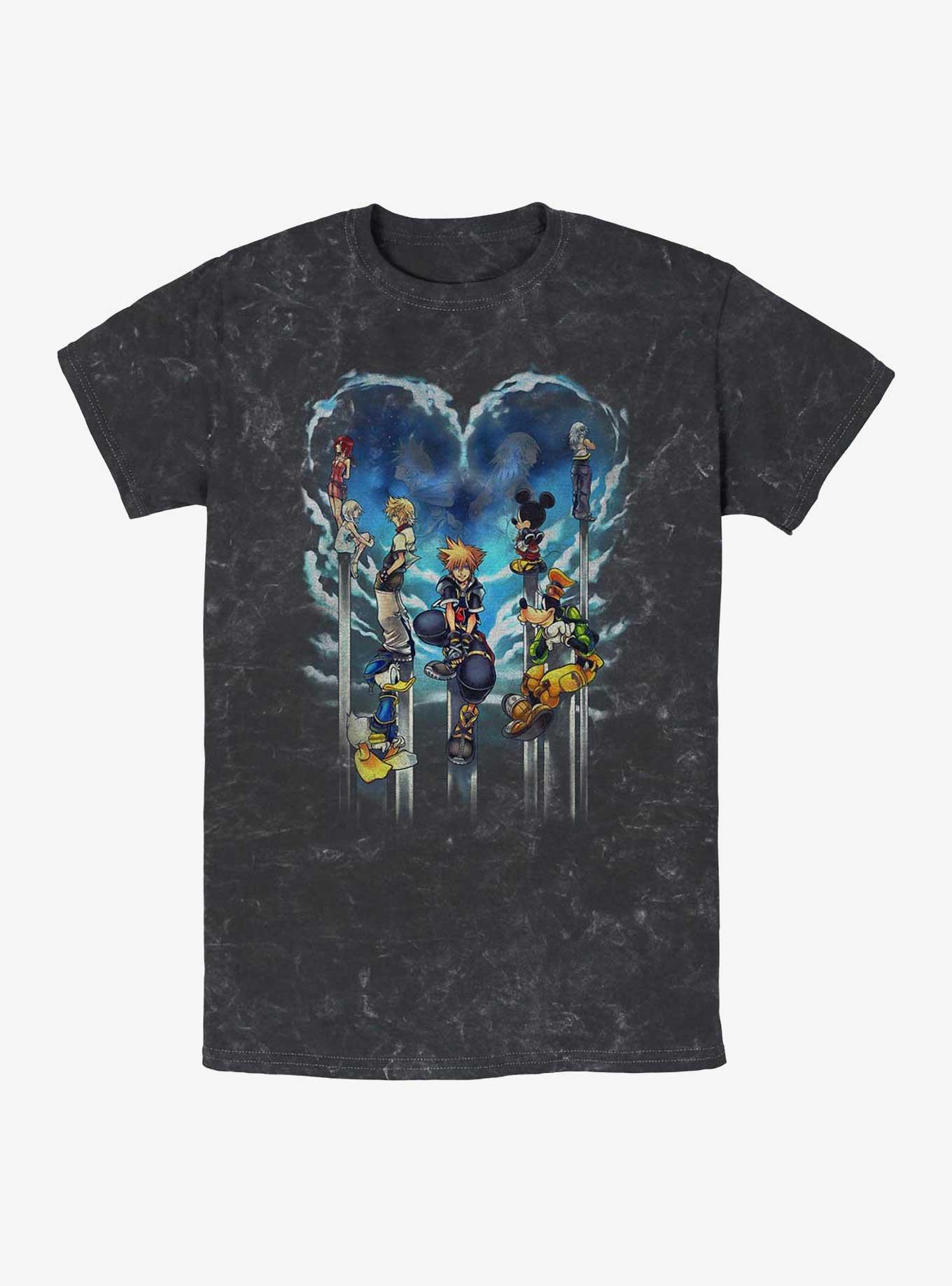 Disney Kingdom Hearts Clouded Horizon Mineral Wash T-Shirt, BLACK, hi-res