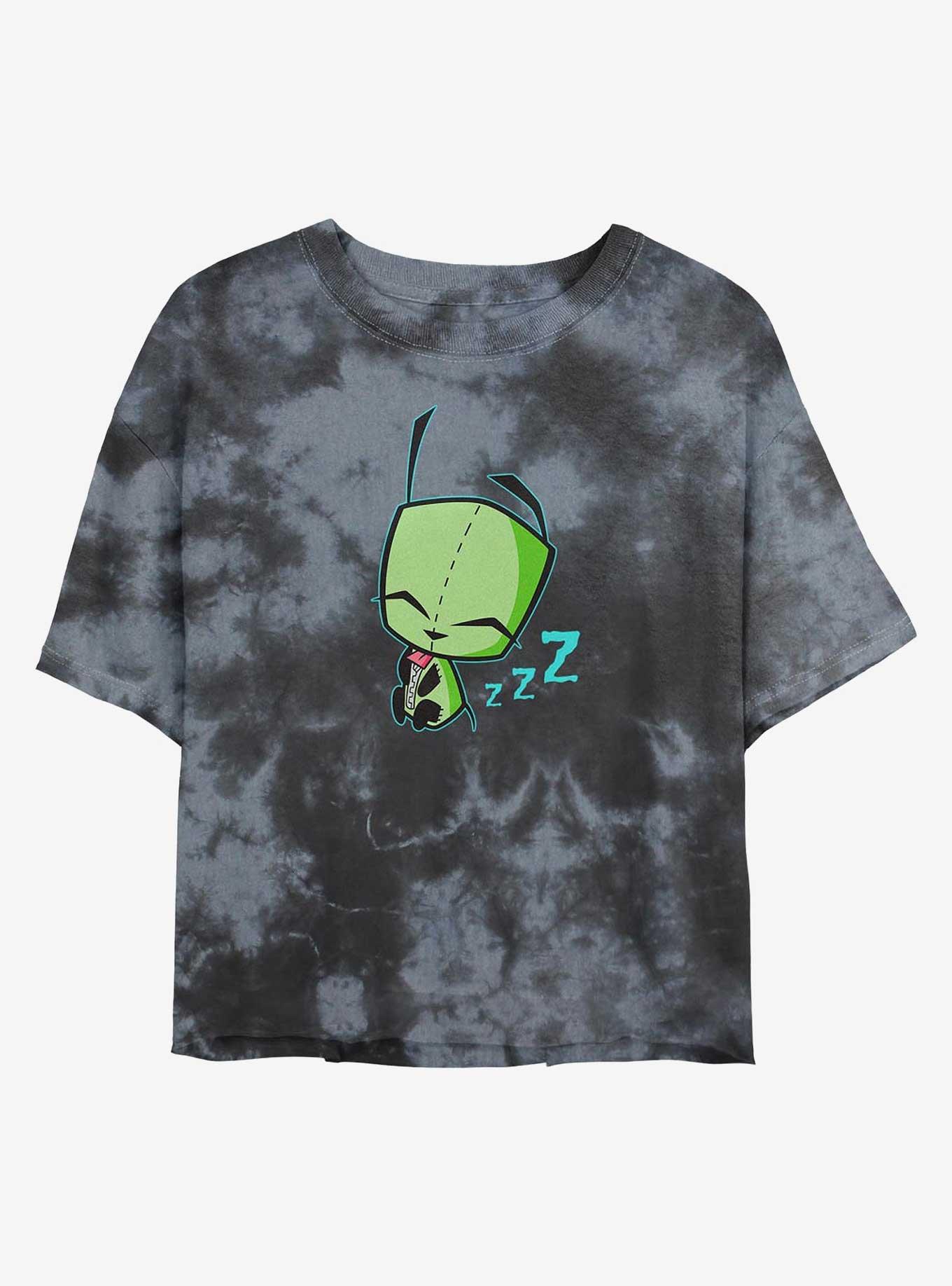 Invader ZIM Sleepy Gir Art Girls Tie-Dye Crop T-Shirt, , hi-res