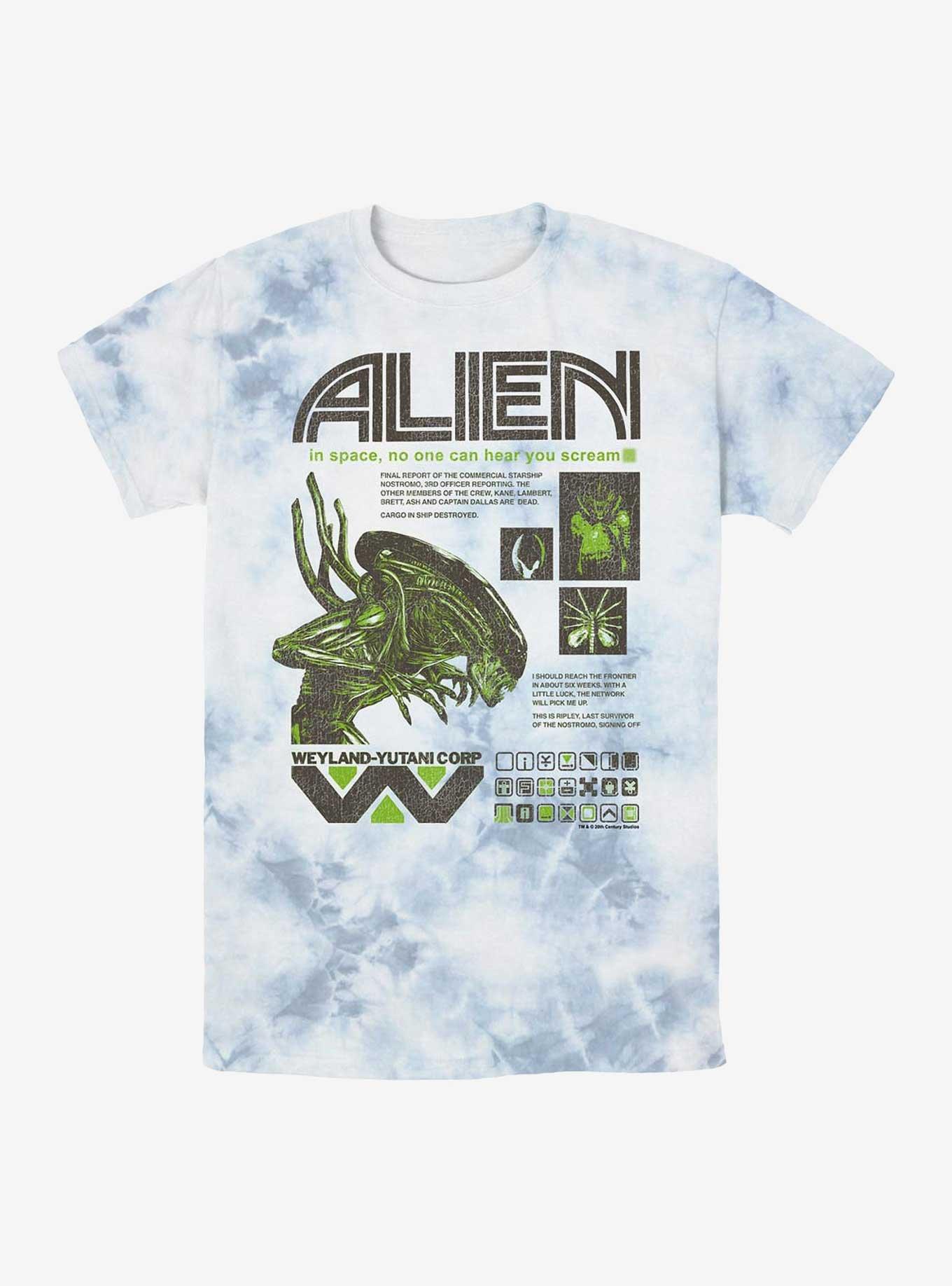 Alien Quotes Tie-Dye T-Shirt, WHITEBLUE, hi-res